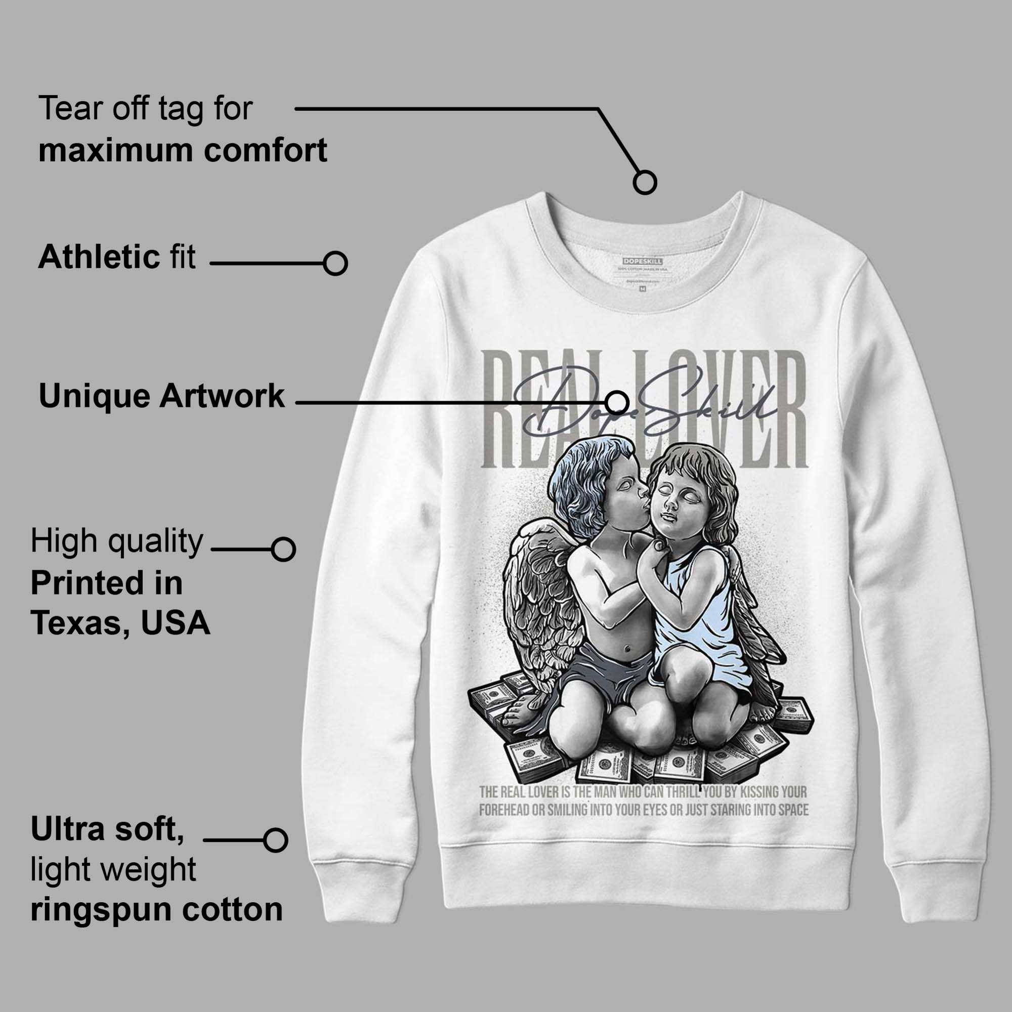 Cool Grey 6s superstreetwear Sweatshirt Real Lover Graphic