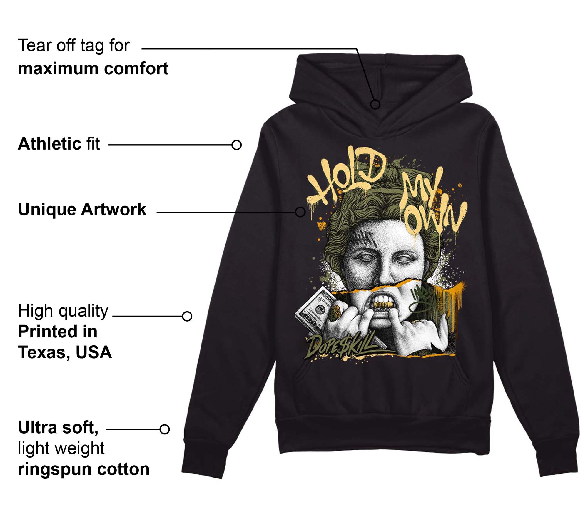 Craft Olive 4s superstreetwear Hoodie Sweatshirt Hold My Own Graphic