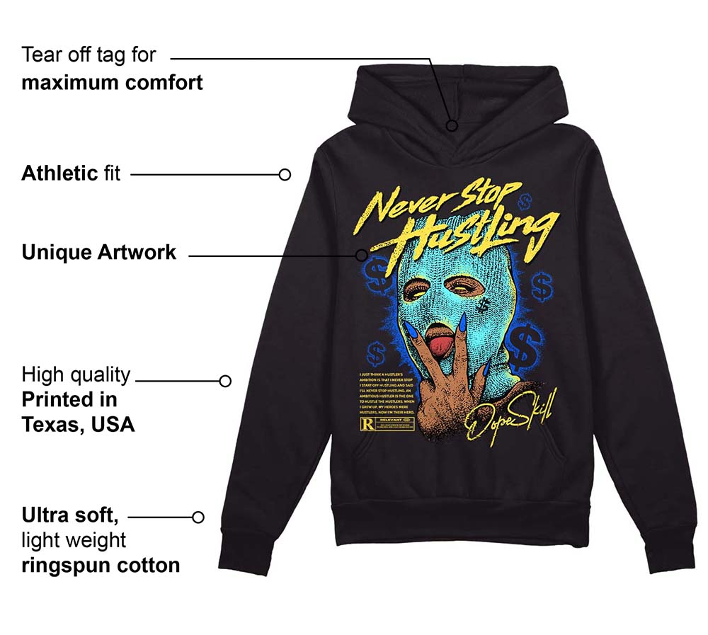 Aqua 5s superstreetwear Hoodie Sweatshirt Never Stop Hustling Graphic