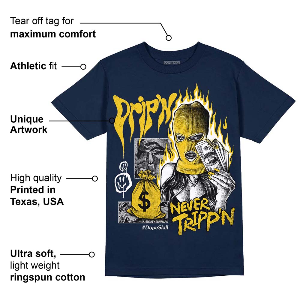 Michigan Dunks superstreetwear Midnight Navy T-Shirt Drip'n Never Tripp'n Graphic