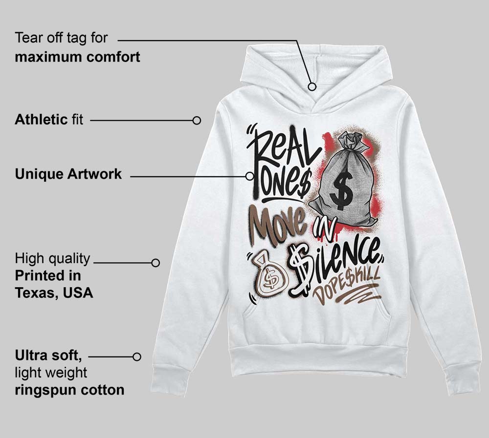 Olive 9s superstreetwear Hoodie Sweatshirt Real Ones Move In Silence Graphic