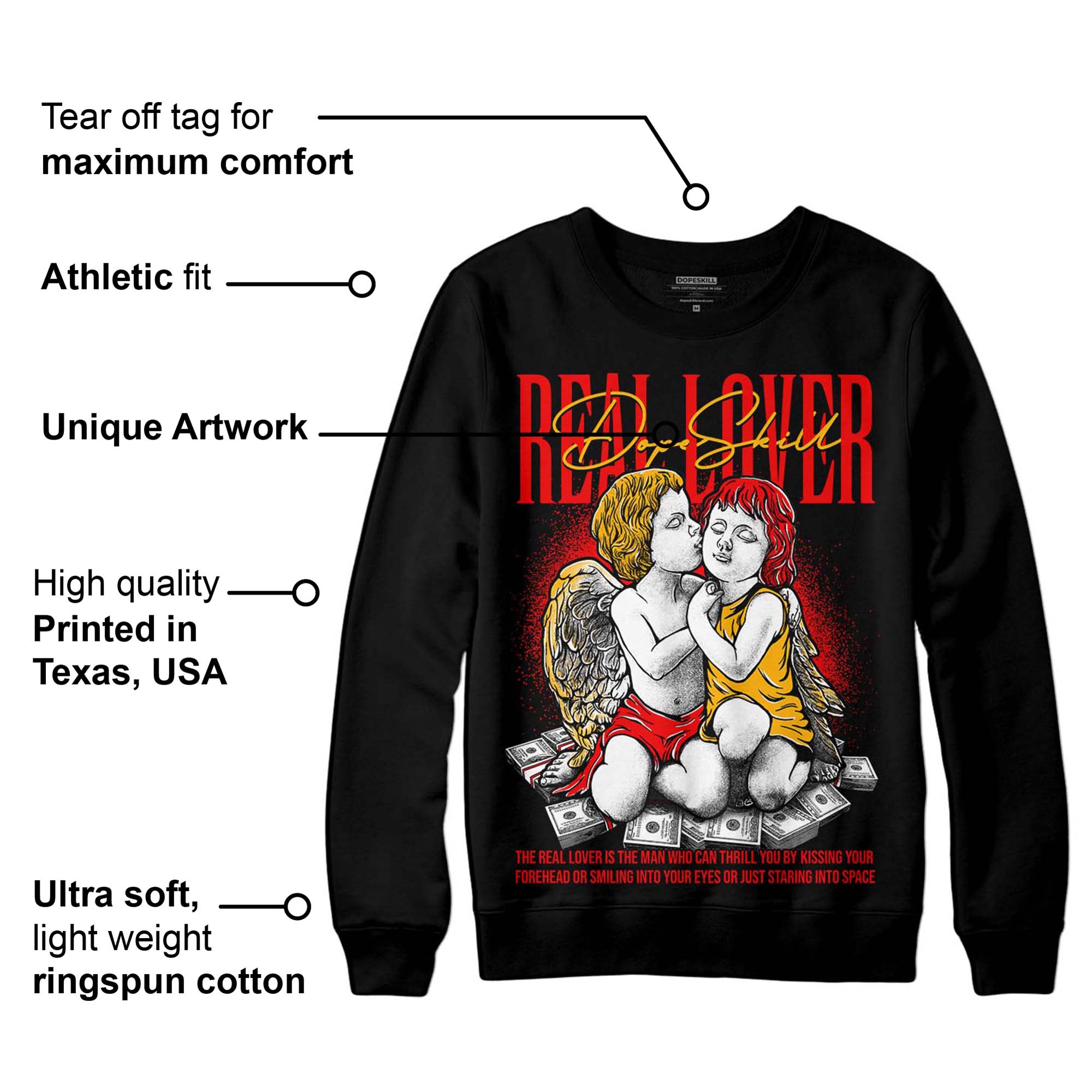 Red Collection superstreetwear Sweatshirt Real Lover Graphic