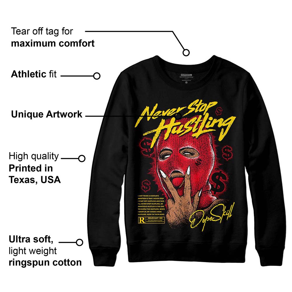 Red Thunder 4s superstreetwear Sweatshirt Never Stop Hustling Graphic