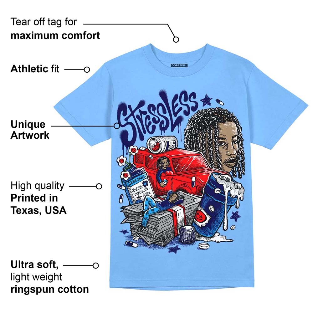 Powder Blue 9s superstreetwear Sky Blue T-shirt Stressless Graphic