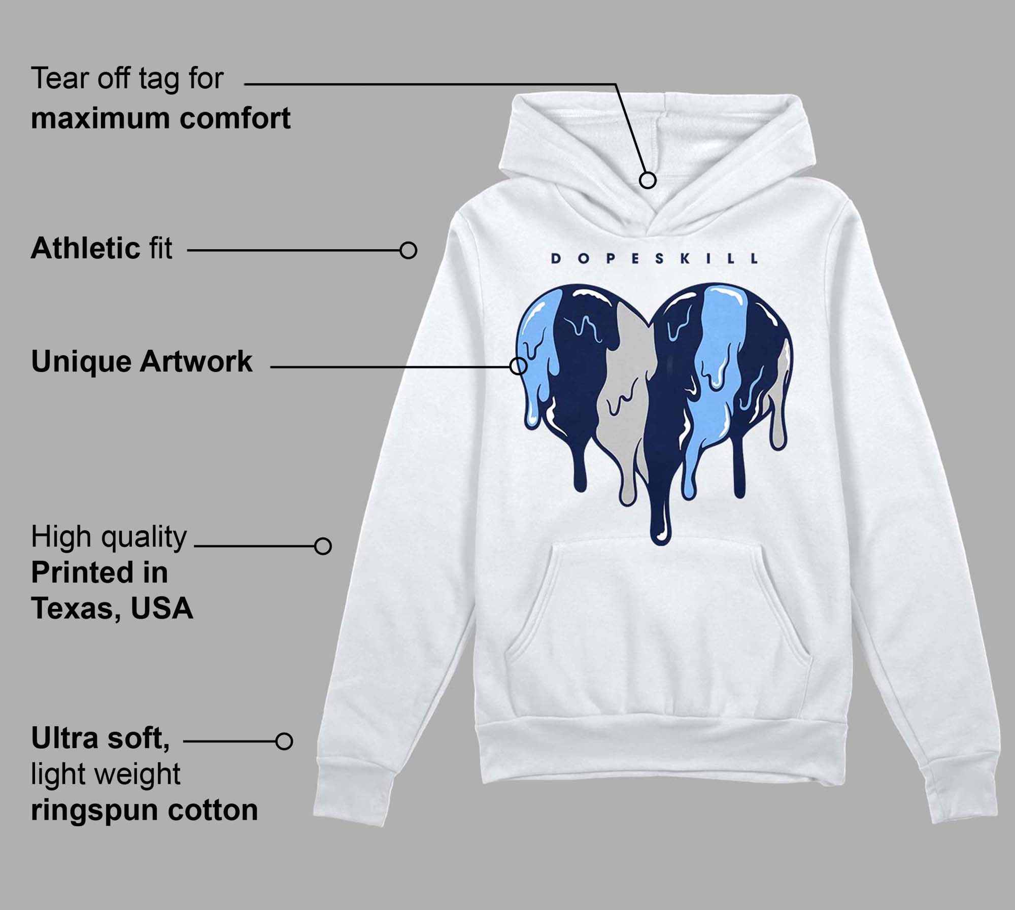 Midnight Navy 5s superstreetwear Hoodie Sweatshirt Slime Drip Heart Graphic