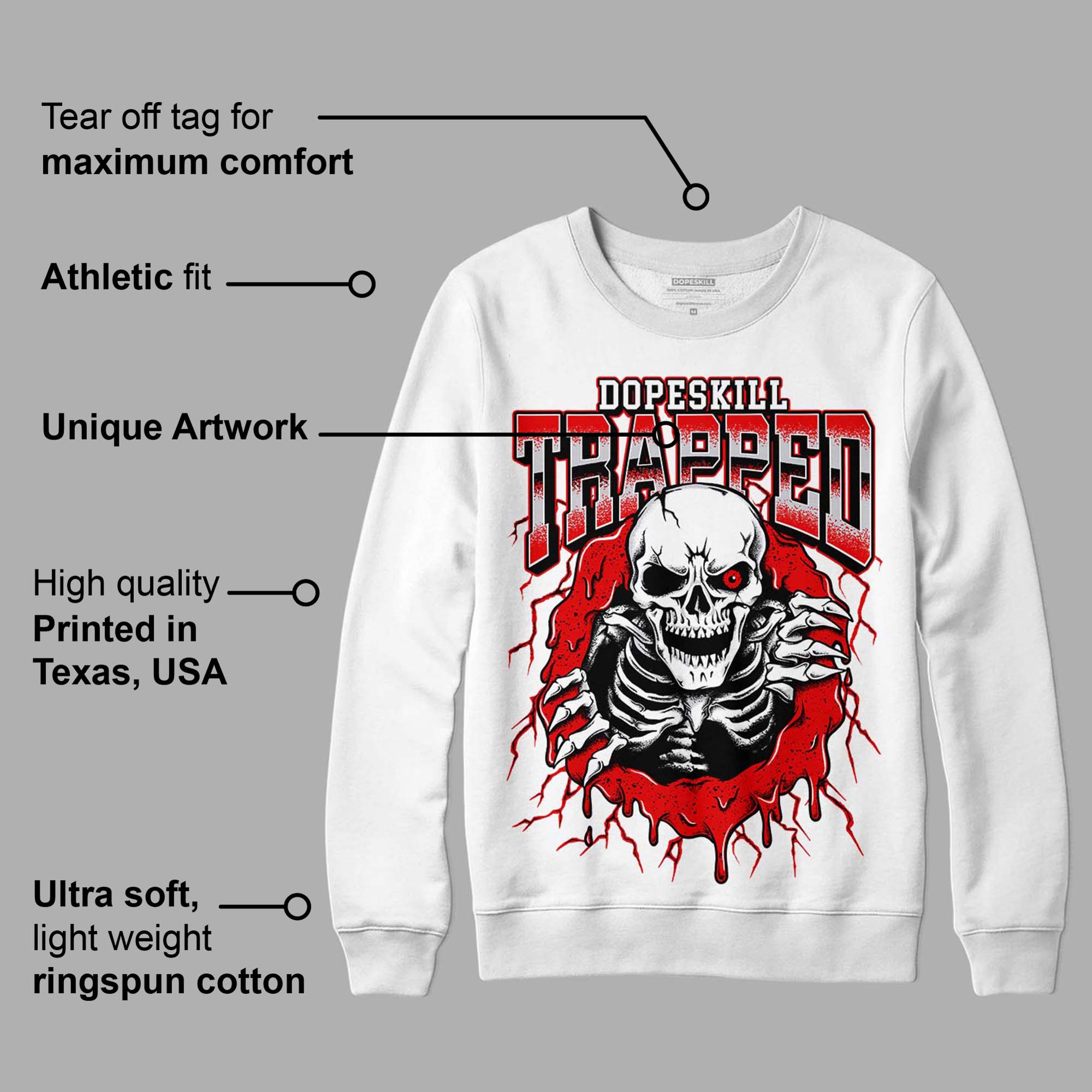 Red Cement 4S superstreetwear Sweatshirt Trapped Halloween Graphic