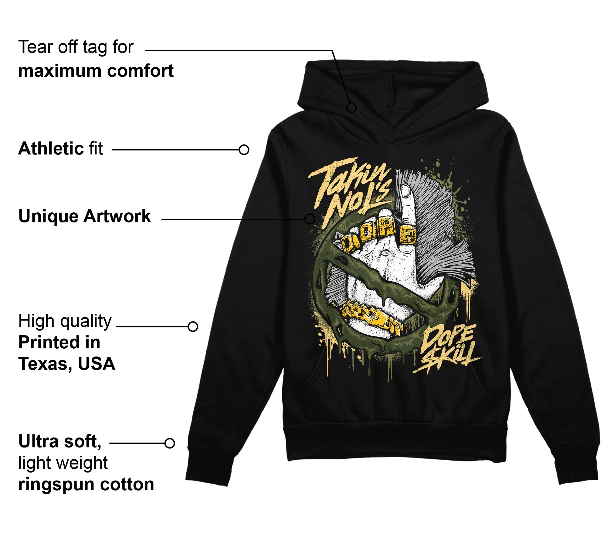 Craft Olive 4s superstreetwear Hoodie Sweatshirt Takin No L's Graphic