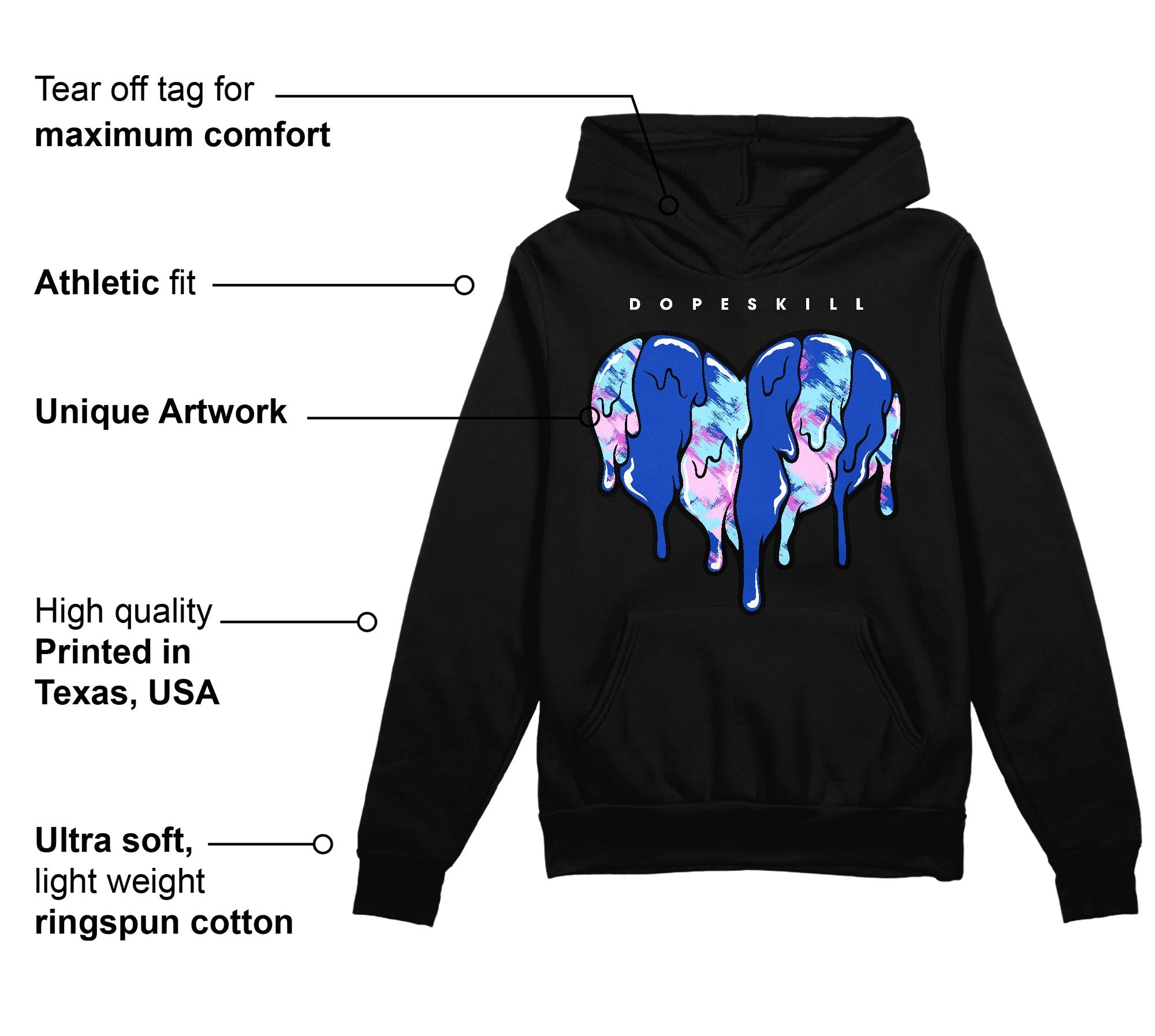 Hyper Royal 12s superstreetwear Hoodie Sweatshirt Slime Drip Heart Graphic