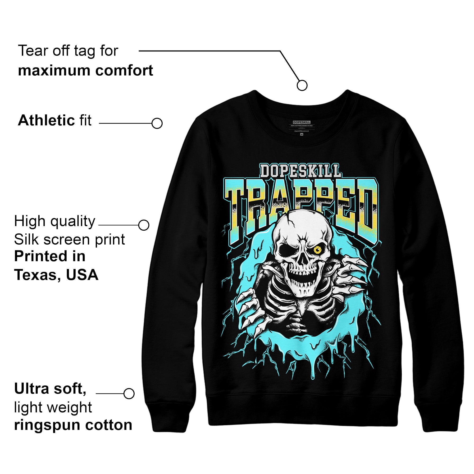 Aqua 5s superstreetwear Sweatshirt Trapped Halloween Graphic