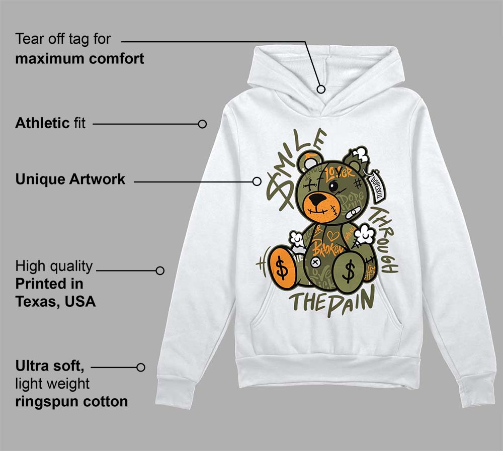 Olive 5s superstreetwear Hoodie Sweatshirt Smile Through The Pain Graphic