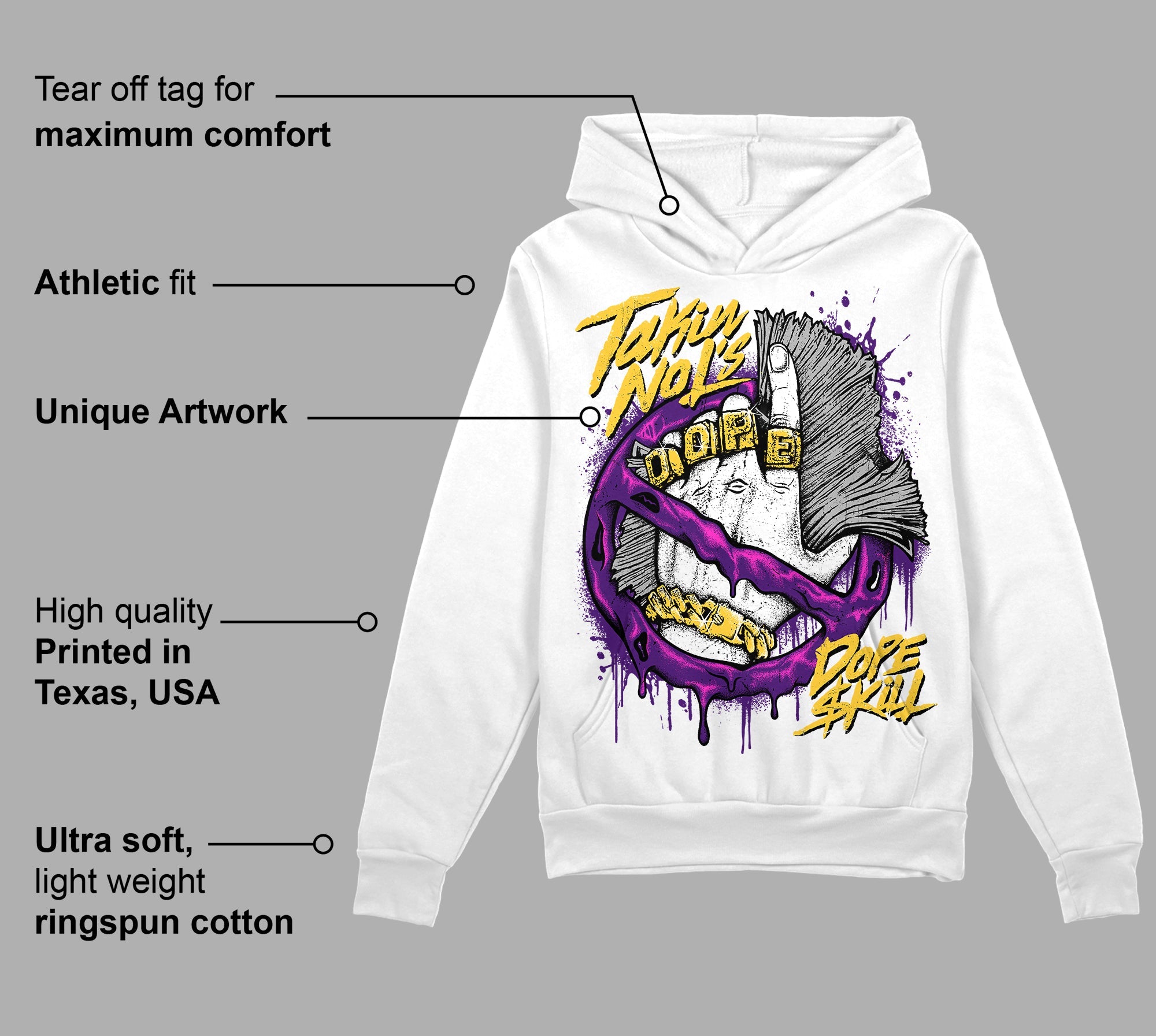 Field Purple 12s superstreetwear Hoodie Sweatshirt Takin No L's Graphic