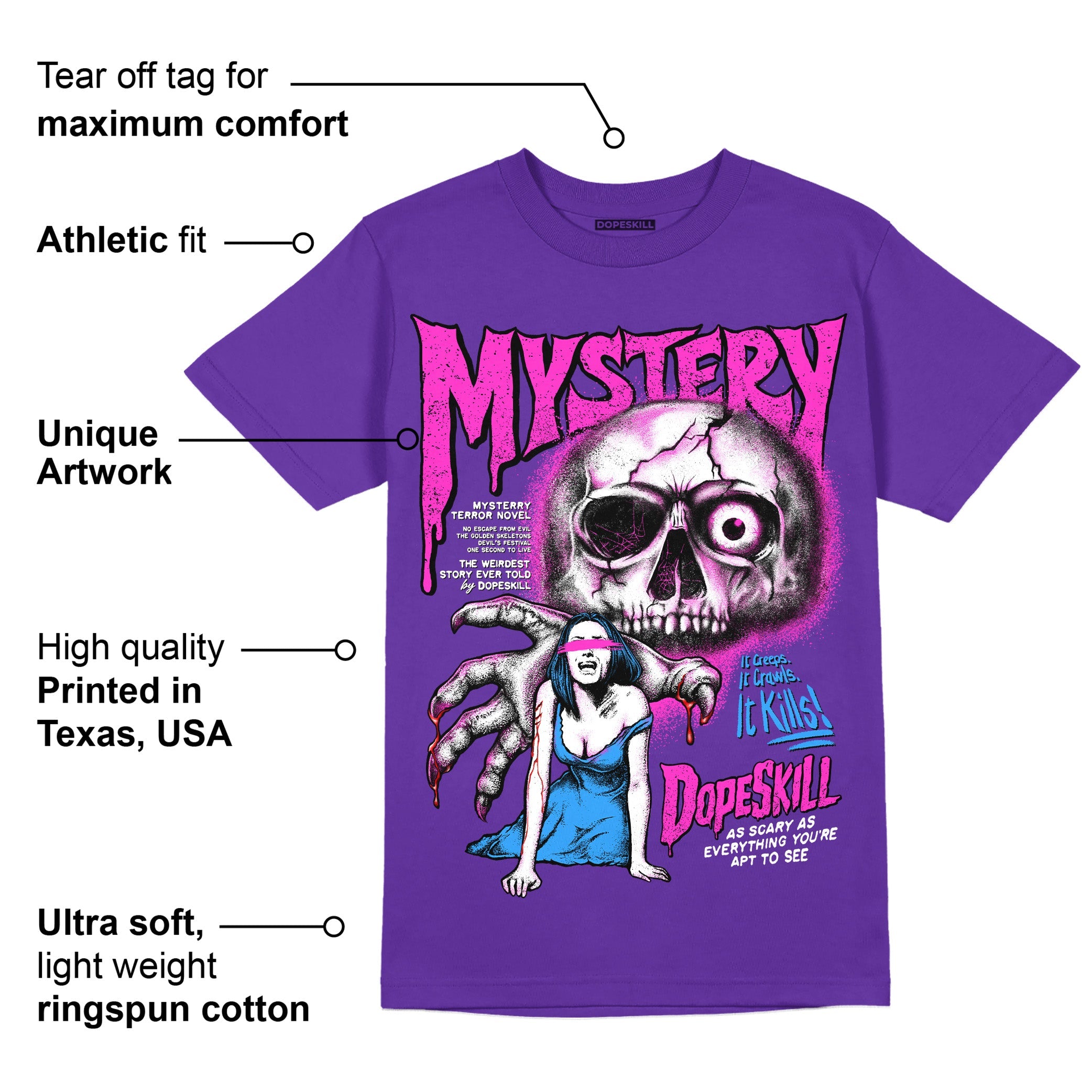 PURPLE Collection superstreetwear Purple T-shirt Mystery Ghostly Grasp Graphic