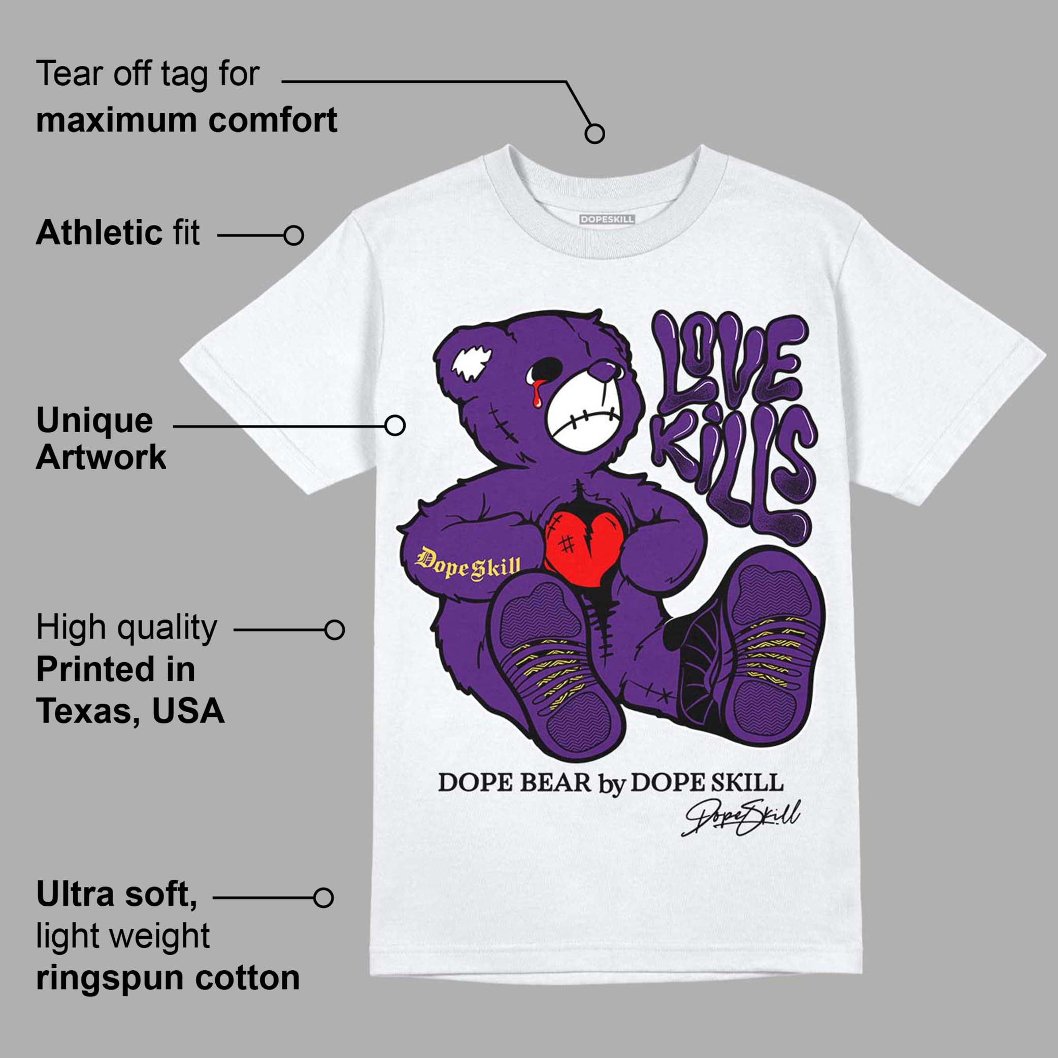 Field Purple 12s superstreetwear T-Shirt Love Kills Graphic