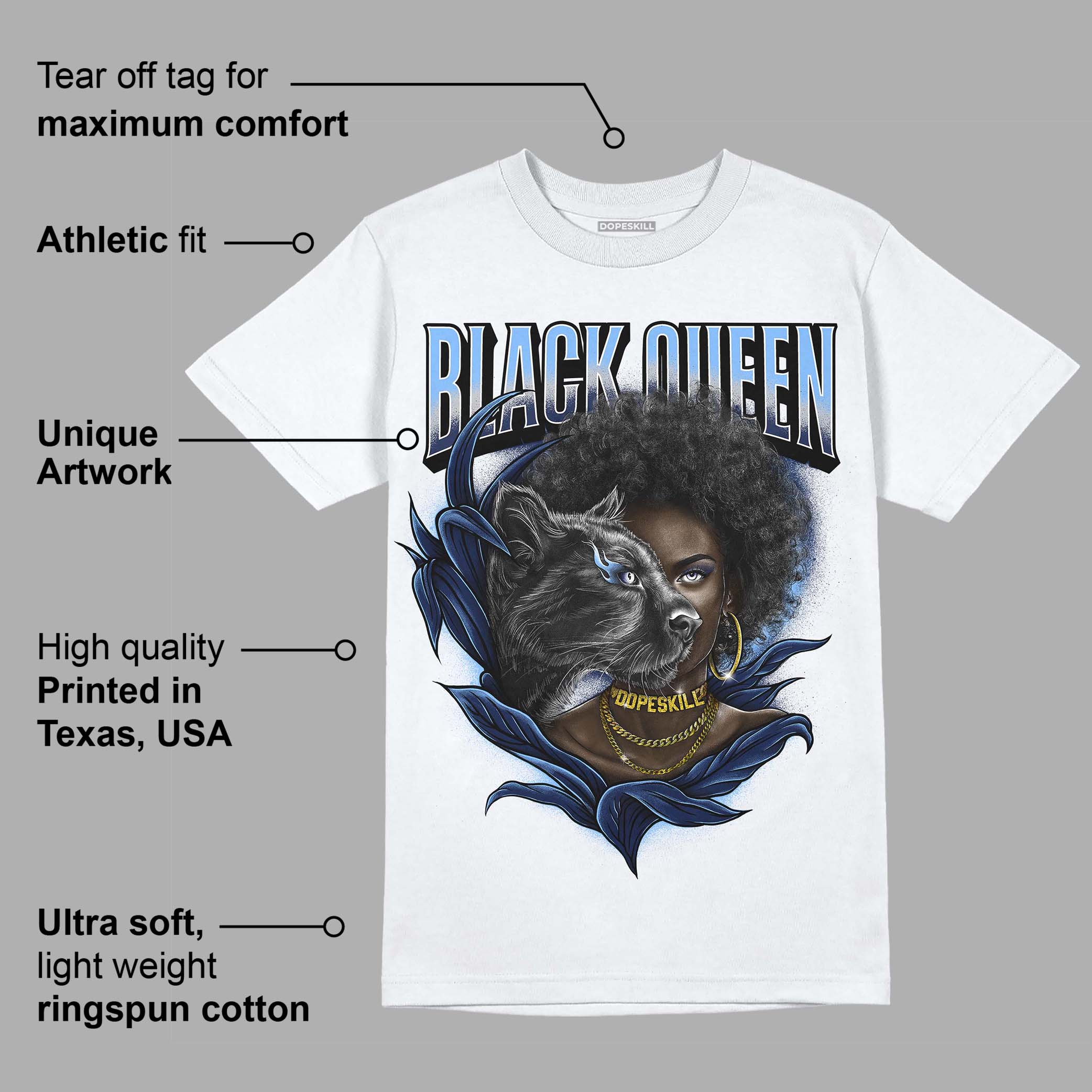 Midnight Navy 5s superstreetwear T-Shirt New Black Queen Graphic