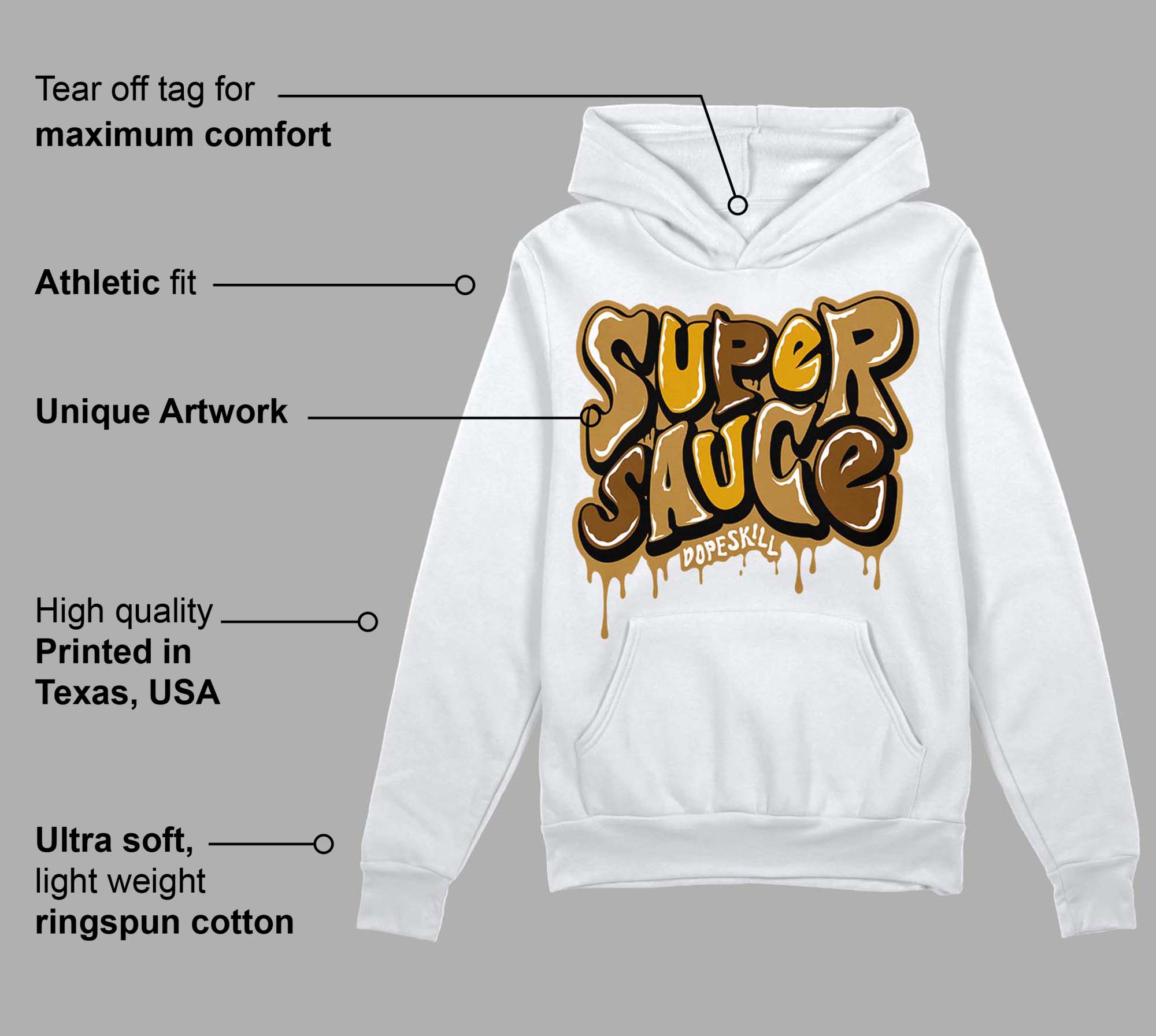 Wheat 13s superstreetwear Hoodie Sweatshirt Super Sauce Graphic