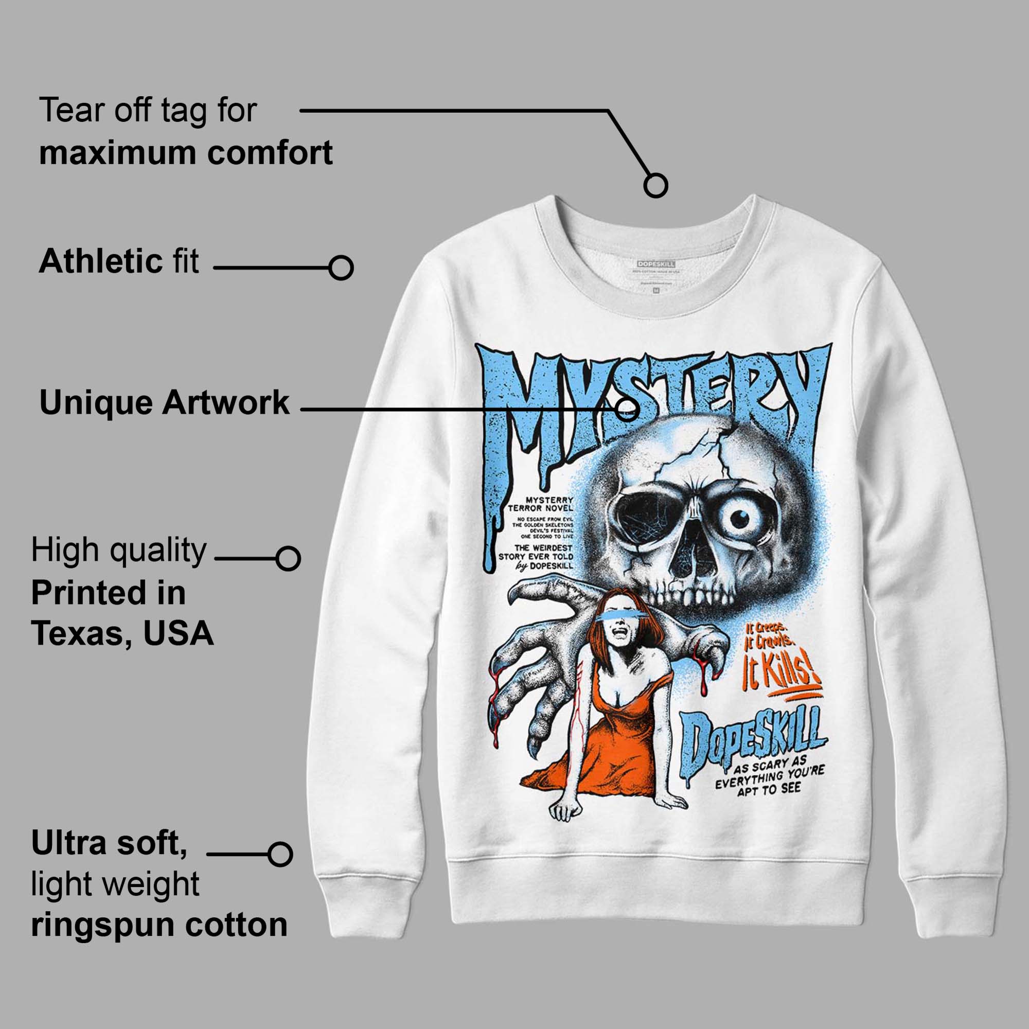 Dunk Futura University Blue superstreetwear Sweatshirt Mystery Ghostly Grasp Graphic