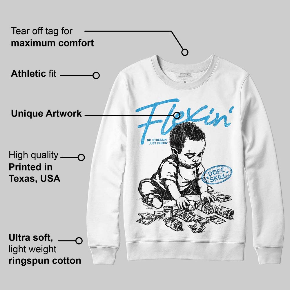 Military Blue 4s superstreetwear Sweatshirt Flexin' Graphic