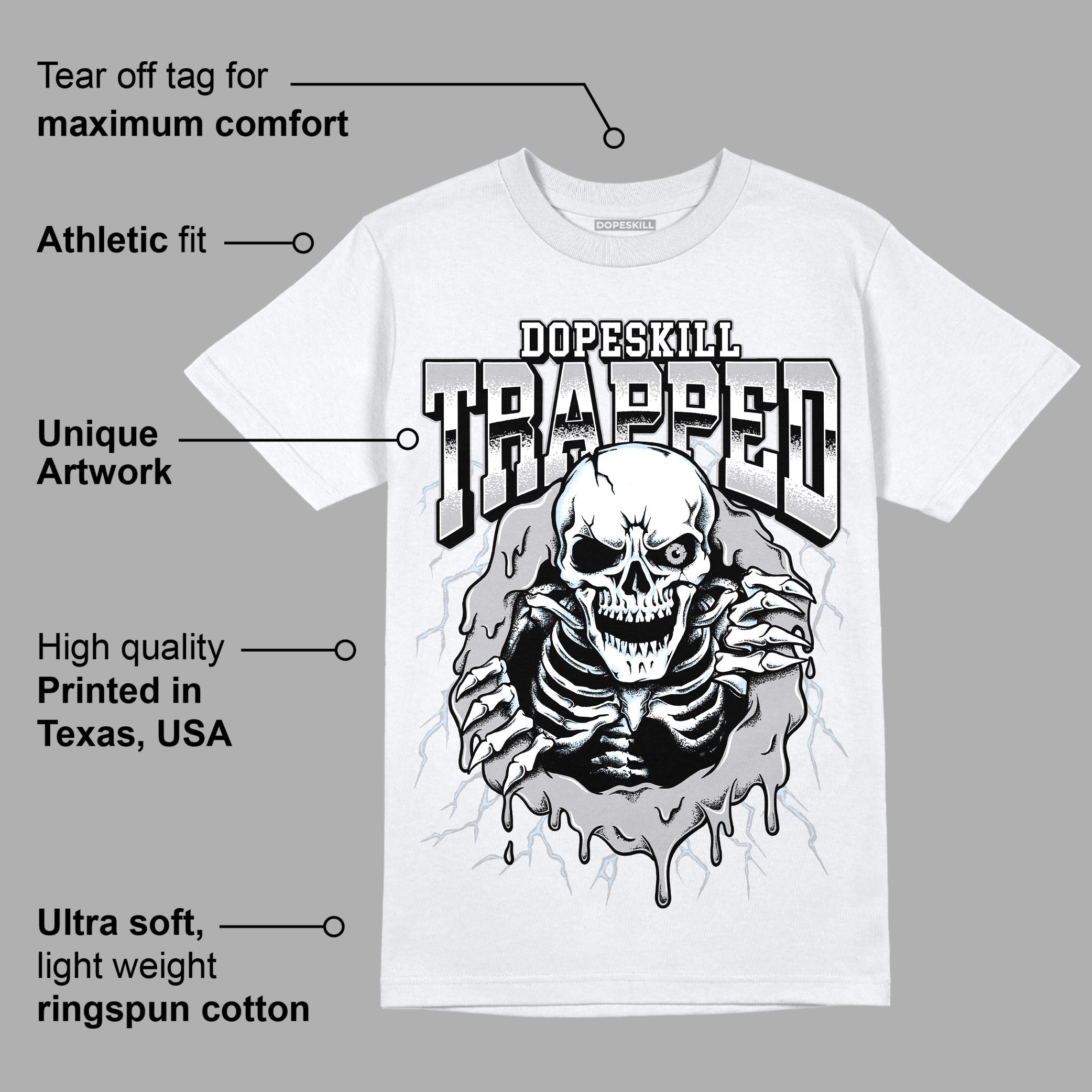 Cement Grey 11s superstreetwear T-Shirt Trapped Halloween Graphic