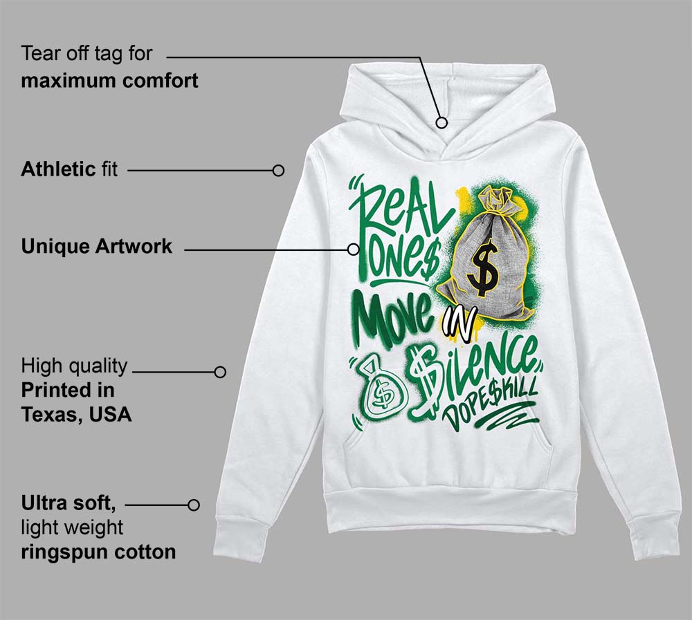 Green Collection superstreetwear Hoodie Sweatshirt Real Ones Move In Silence Graphic