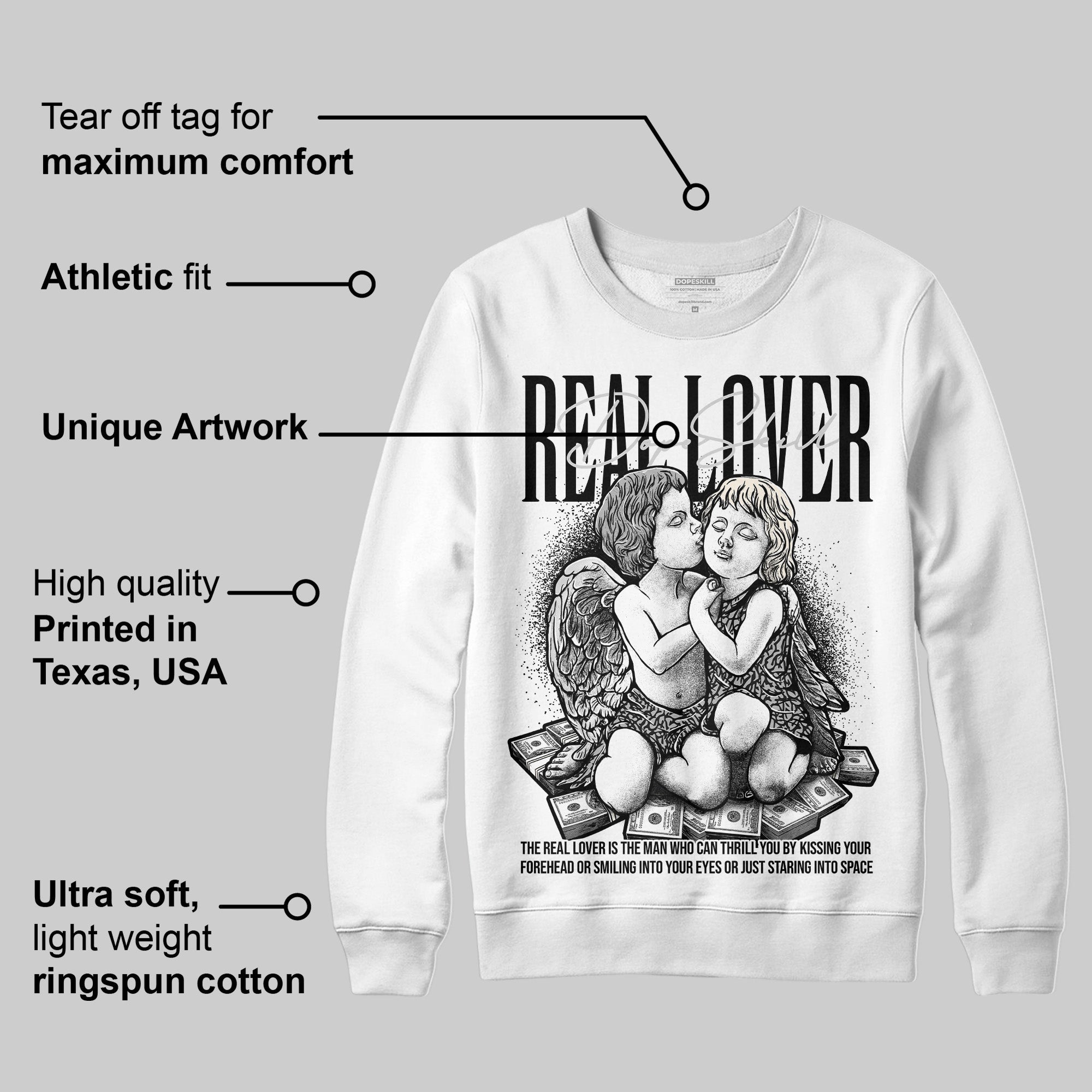 Off Noir 3s superstreetwear Sweatshirt Real Lover Graphic