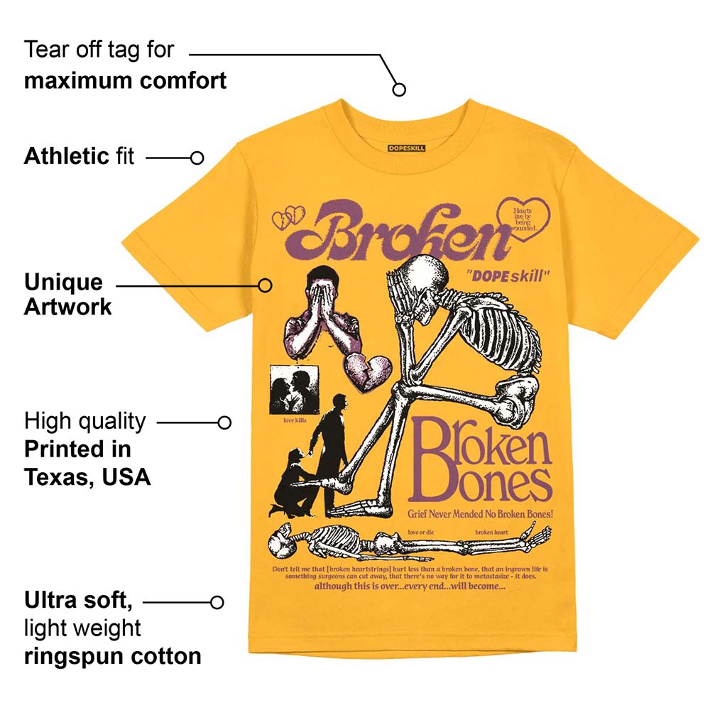 Brotherhood 1s High OG superstreetwear University Gold T-shirt Broken Bones Graphic