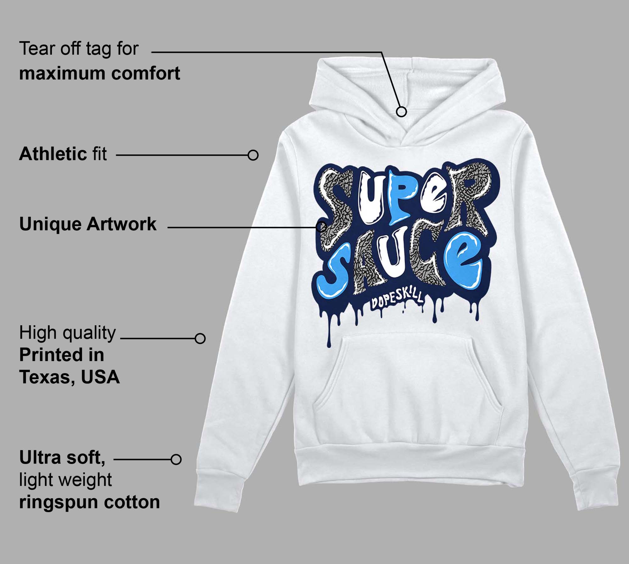 Midnight Navy 3s superstreetwear Hoodie Sweatshirt Super Sauce Graphic