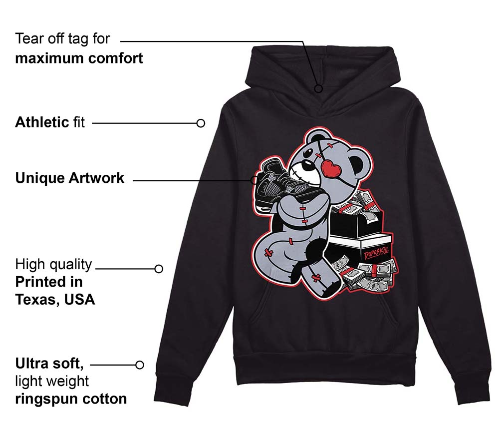 Bred Reimagined 4s superstreetwear Hoodie Sweatshirt Bear Steals Sneaker Graphic