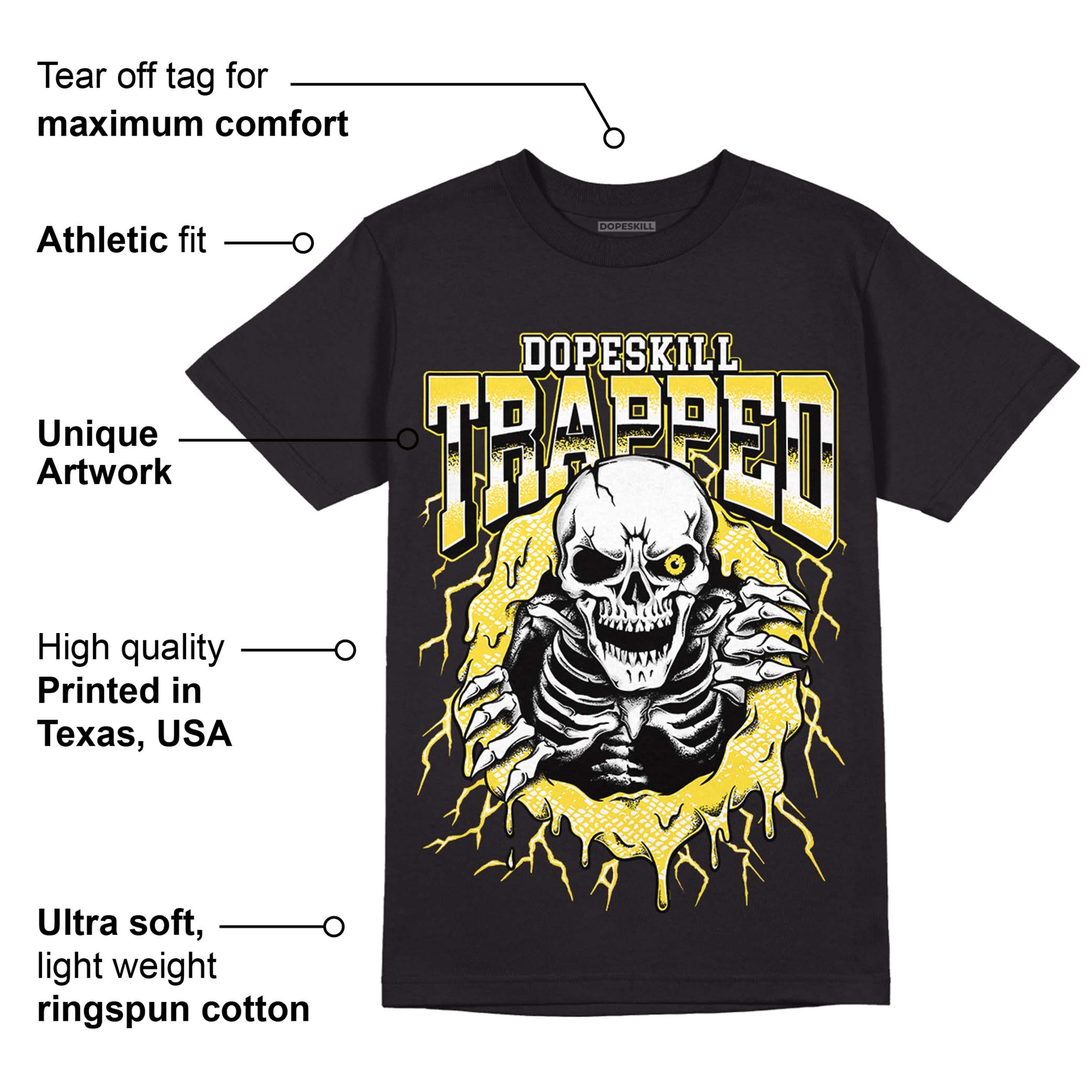 Yellow Snakeskin 11s superstreetwear T-Shirt Trapped Halloween Graphic