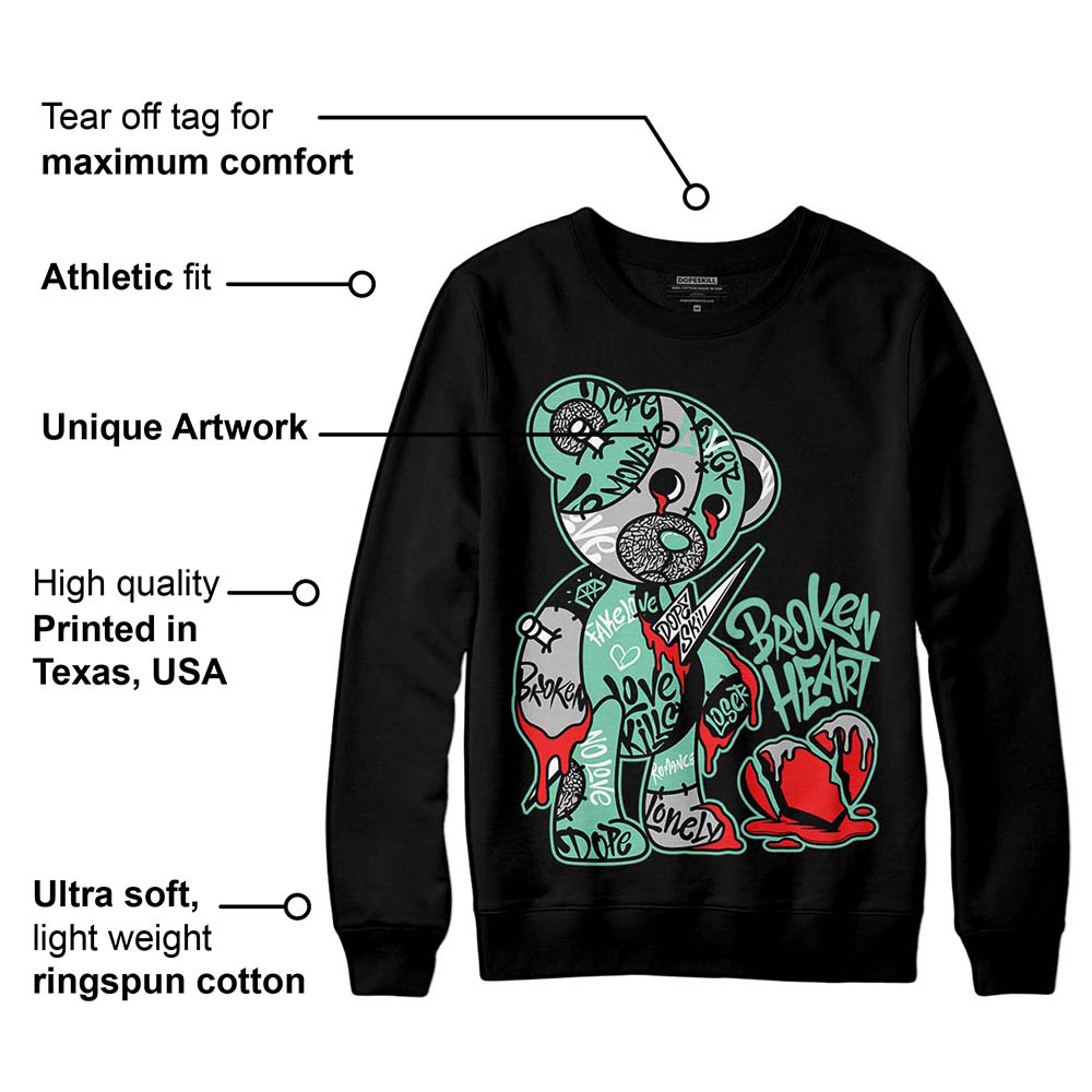 Green Glow 3s superstreetwear Sweatshirt Broken Heart Graphic