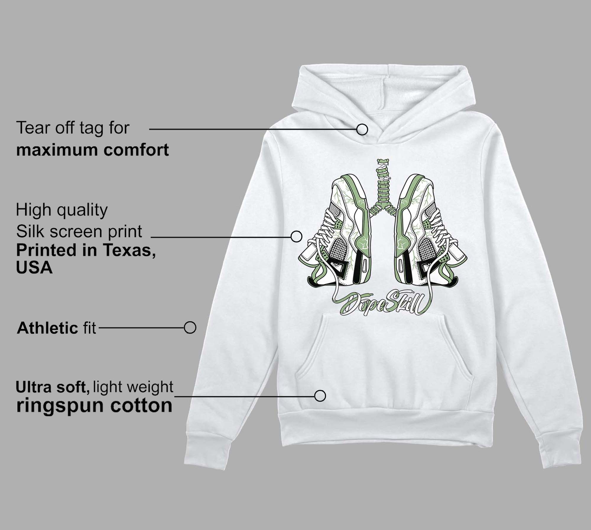 Seafoam 4s superstreetwear Hoodie Sweatshirt Breathe Graphic