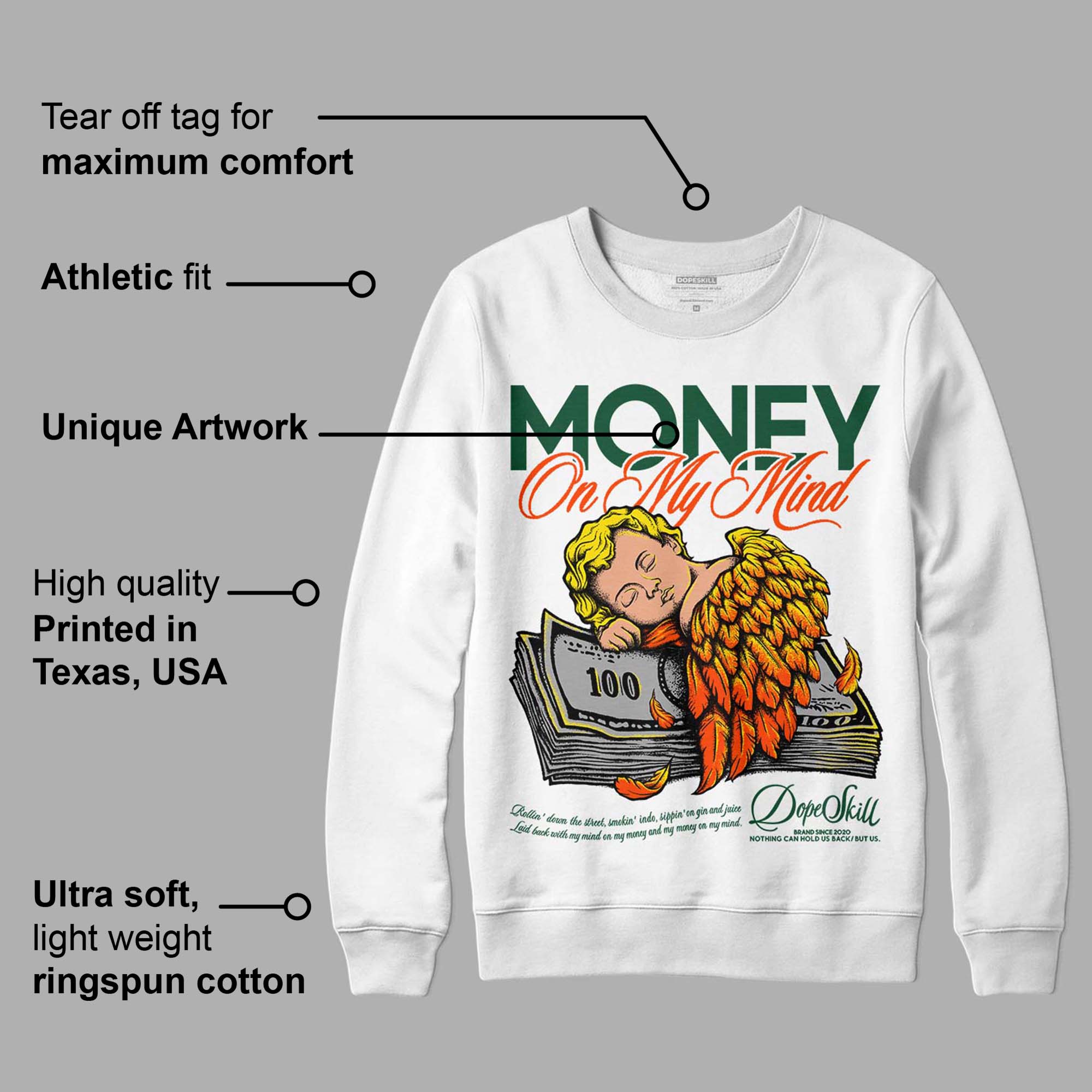 Dunk Low Team Dark Green Orange superstreetwear Sweatshirt MOMM Graphic