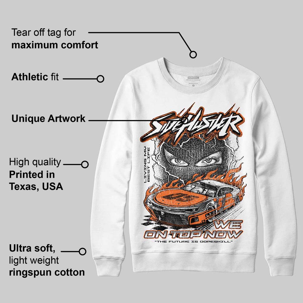 Orange Black White superstreetwear Sweatshirt New Side Hustler Graphic