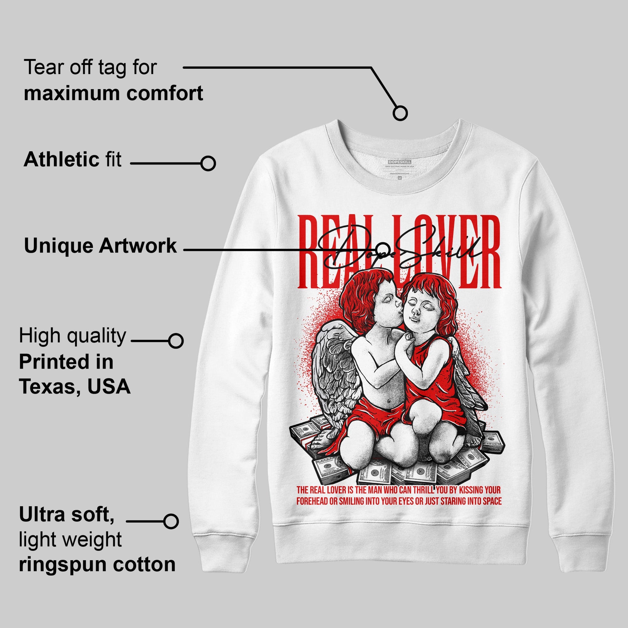 Red Cement 4S superstreetwear Sweatshirt Real Lover Graphic
