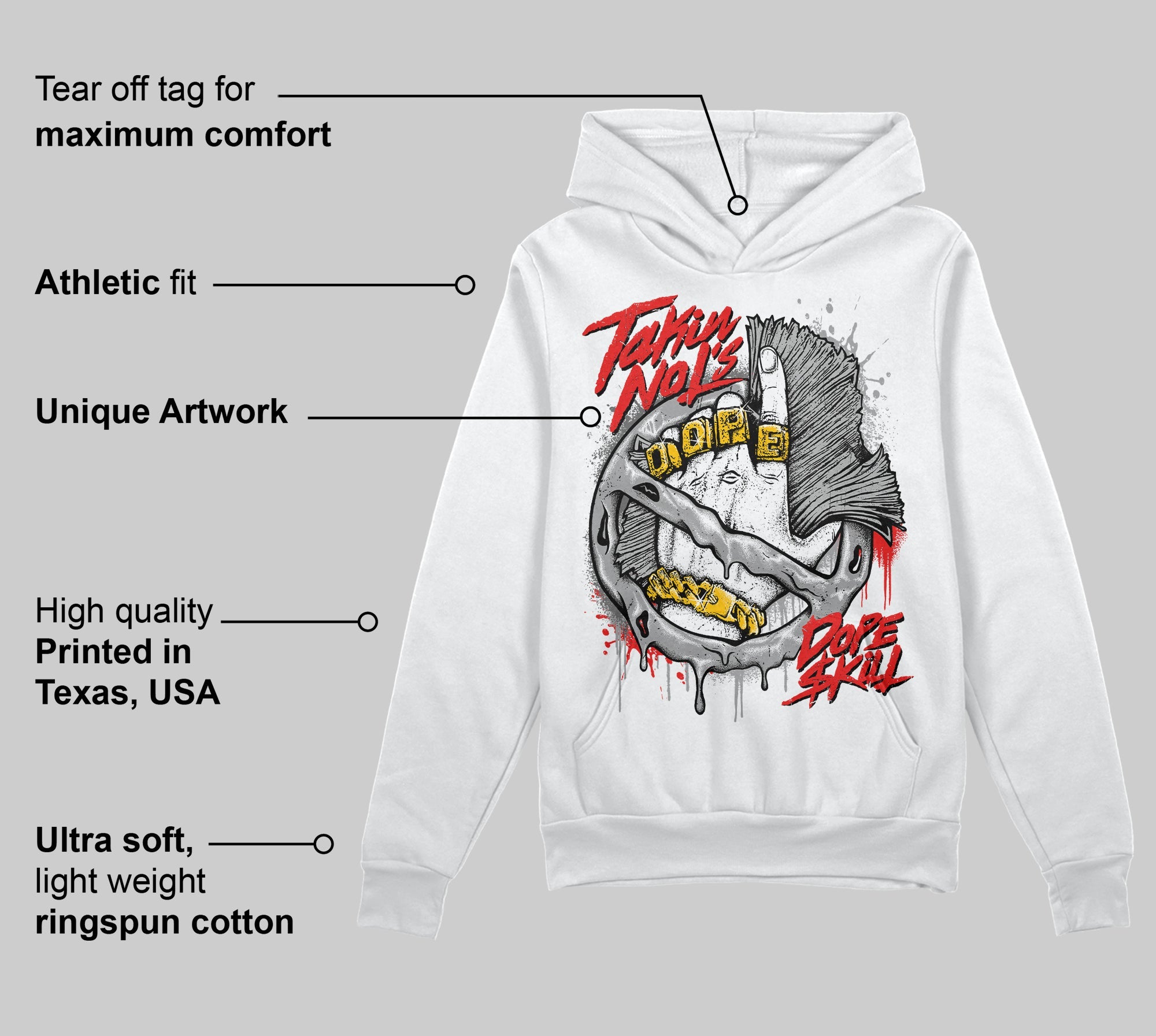 Grey Collection superstreetwear Hoodie Sweatshirt Takin No L's Graphic