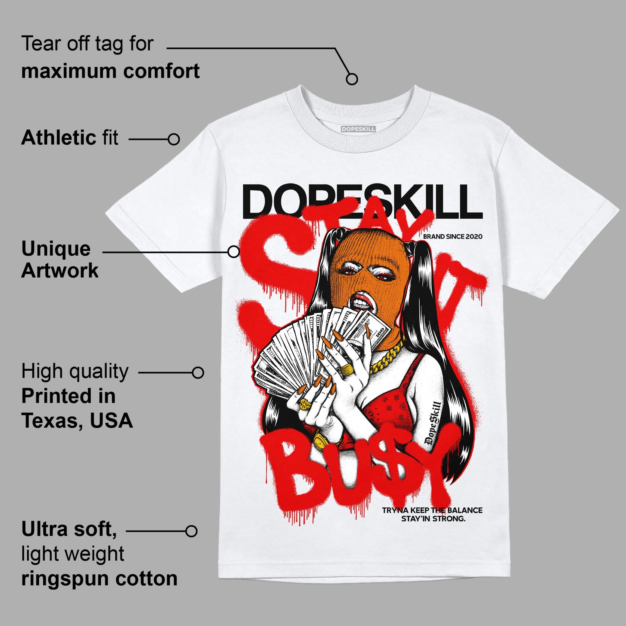 Red Cement 4S superstreetwear T-Shirt Stay It Busy Graphic