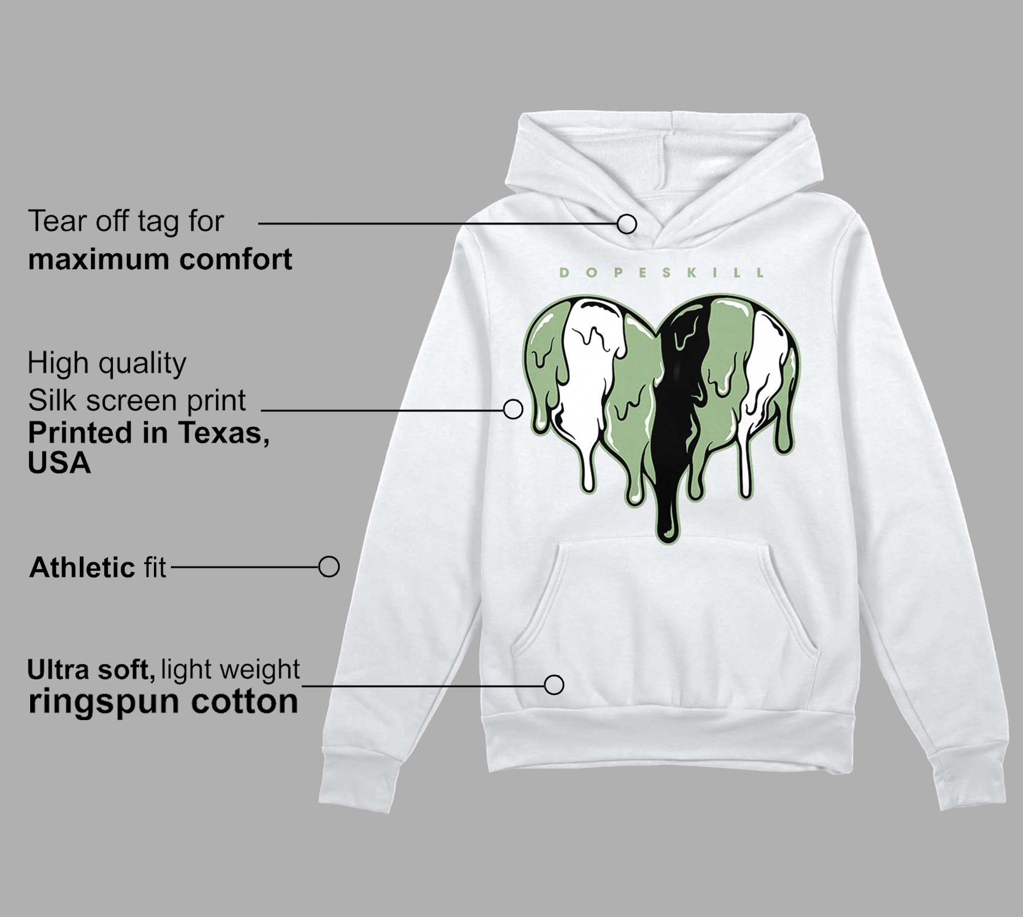 Seafoam 4s superstreetwear Hoodie Sweatshirt Slime Drip Heart Graphic