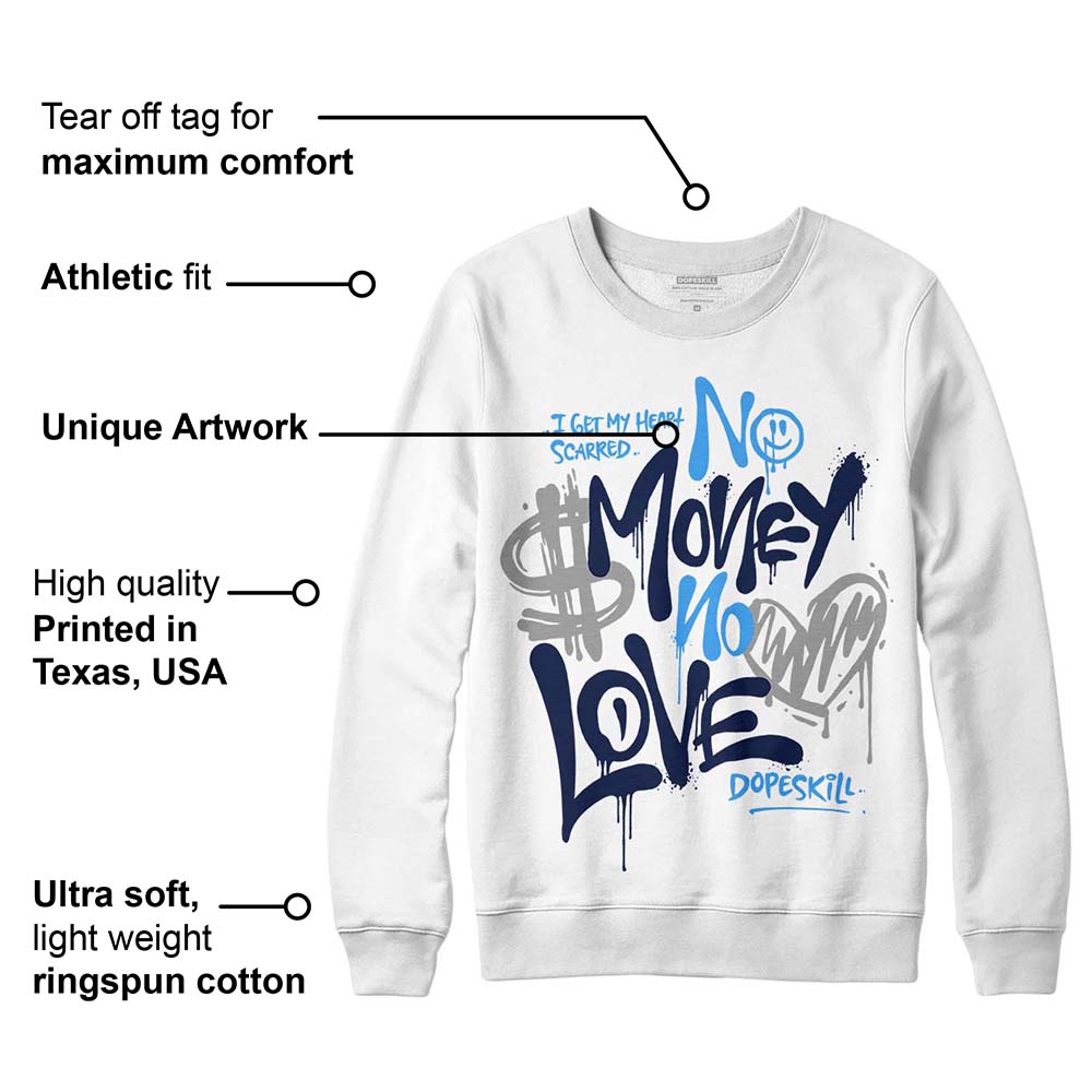 AJ Spizike White Obsidian superstreetwear Sweatshirt No Money No Love Typo Graphic