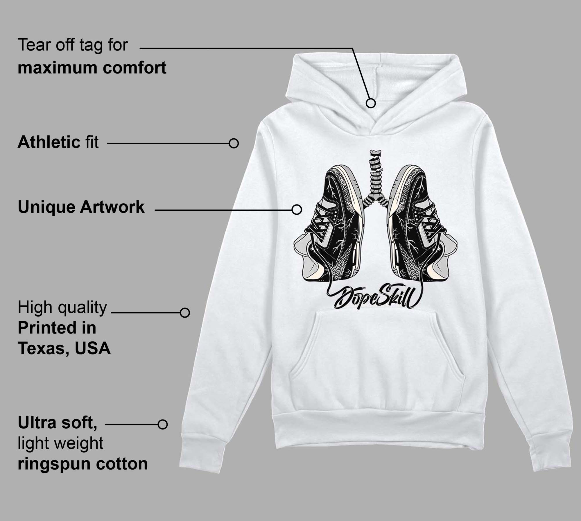 Off Noir 3s superstreetwear Hoodie Sweatshirt Breathe Graphic