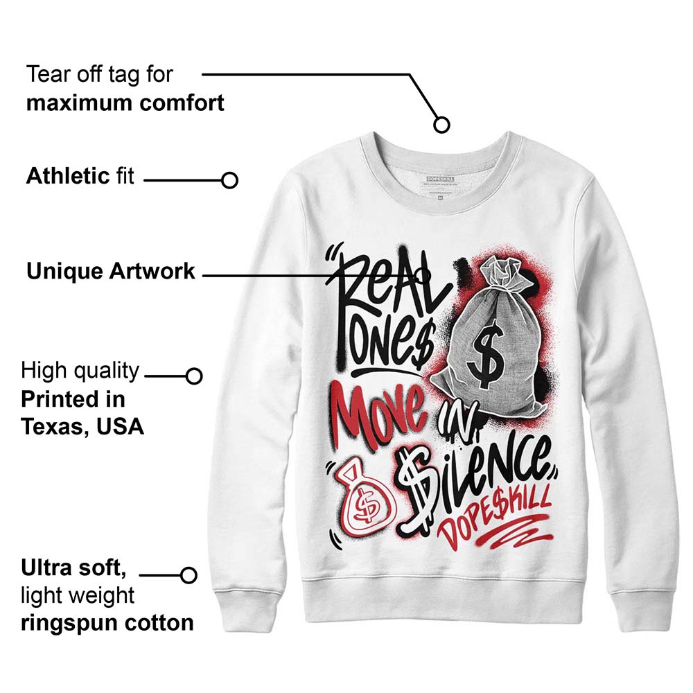 Red Taxi 12s superstreetwear Sweatshirt Real Ones Move In Silence Graphic