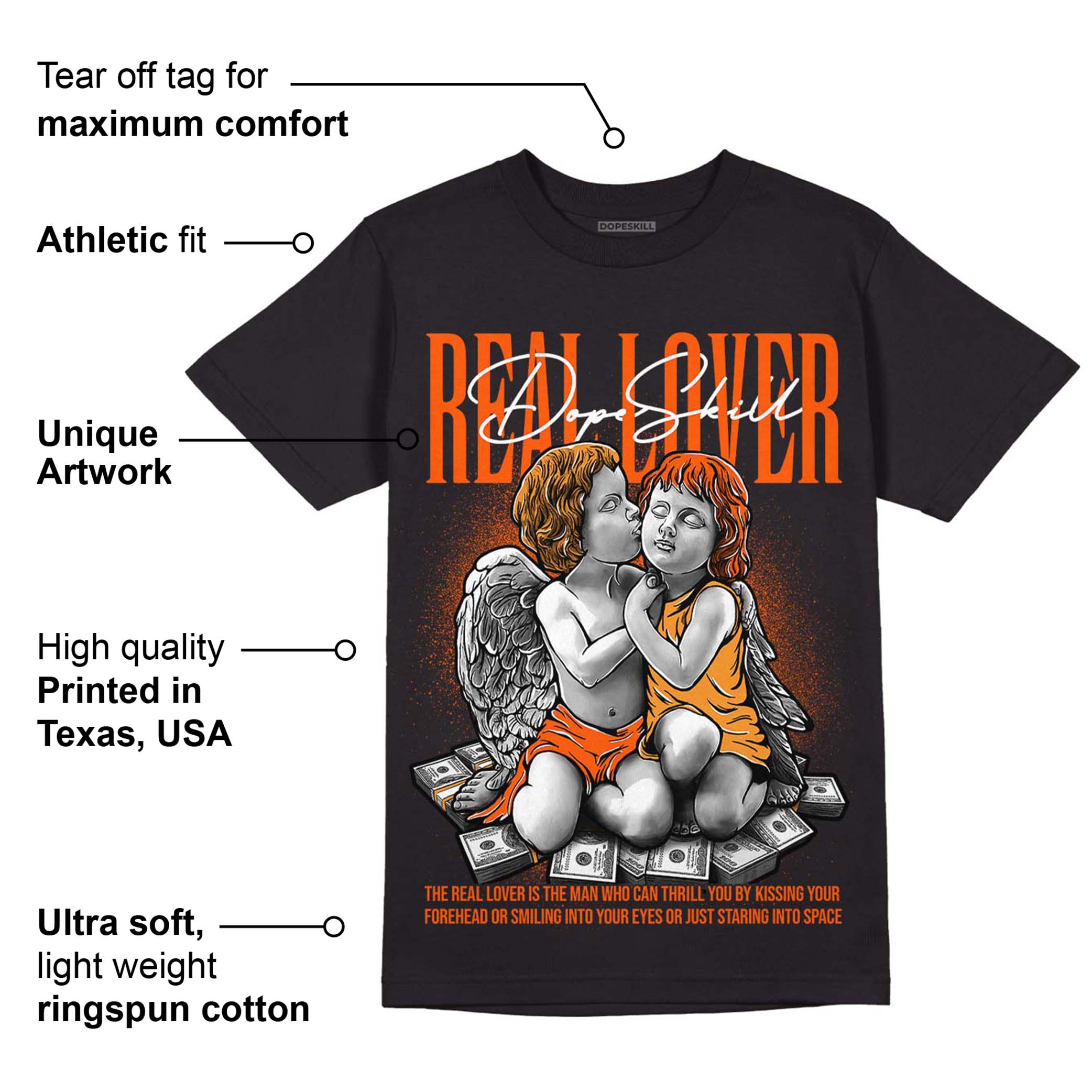 Brilliant Orange 12s superstreetwear T-Shirt Real Lover Graphic
