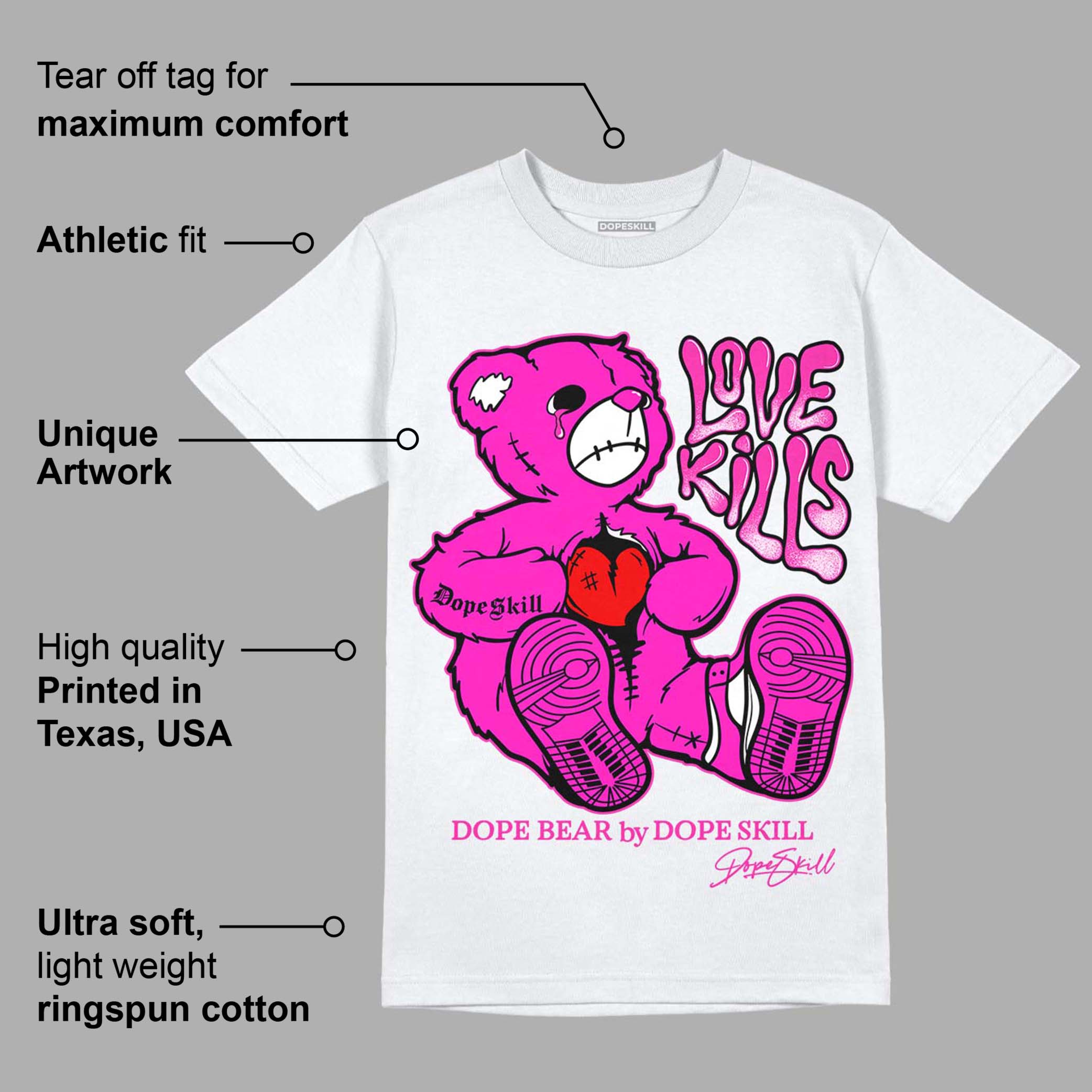 Dunk Low Active Fuchsia superstreetwear T-Shirt Love Kills Graphic