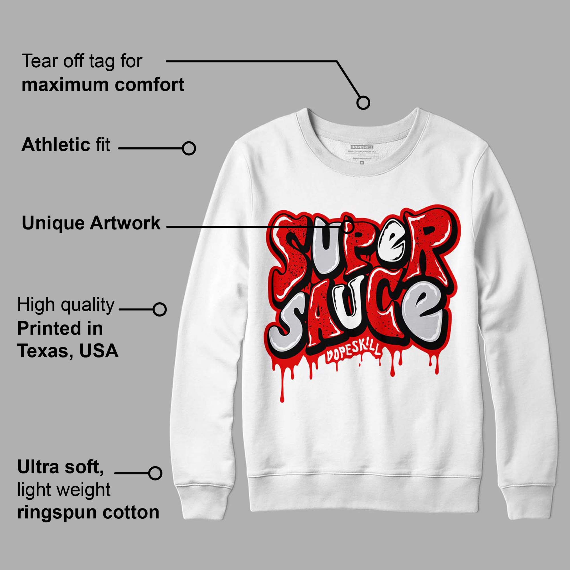 Red Cement 4S superstreetwear Sweatshirt Super Sauce Graphic