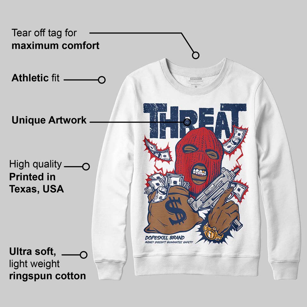 Summit White Navy 4s superstreetwear Sweatshirt Under Threat Graphic