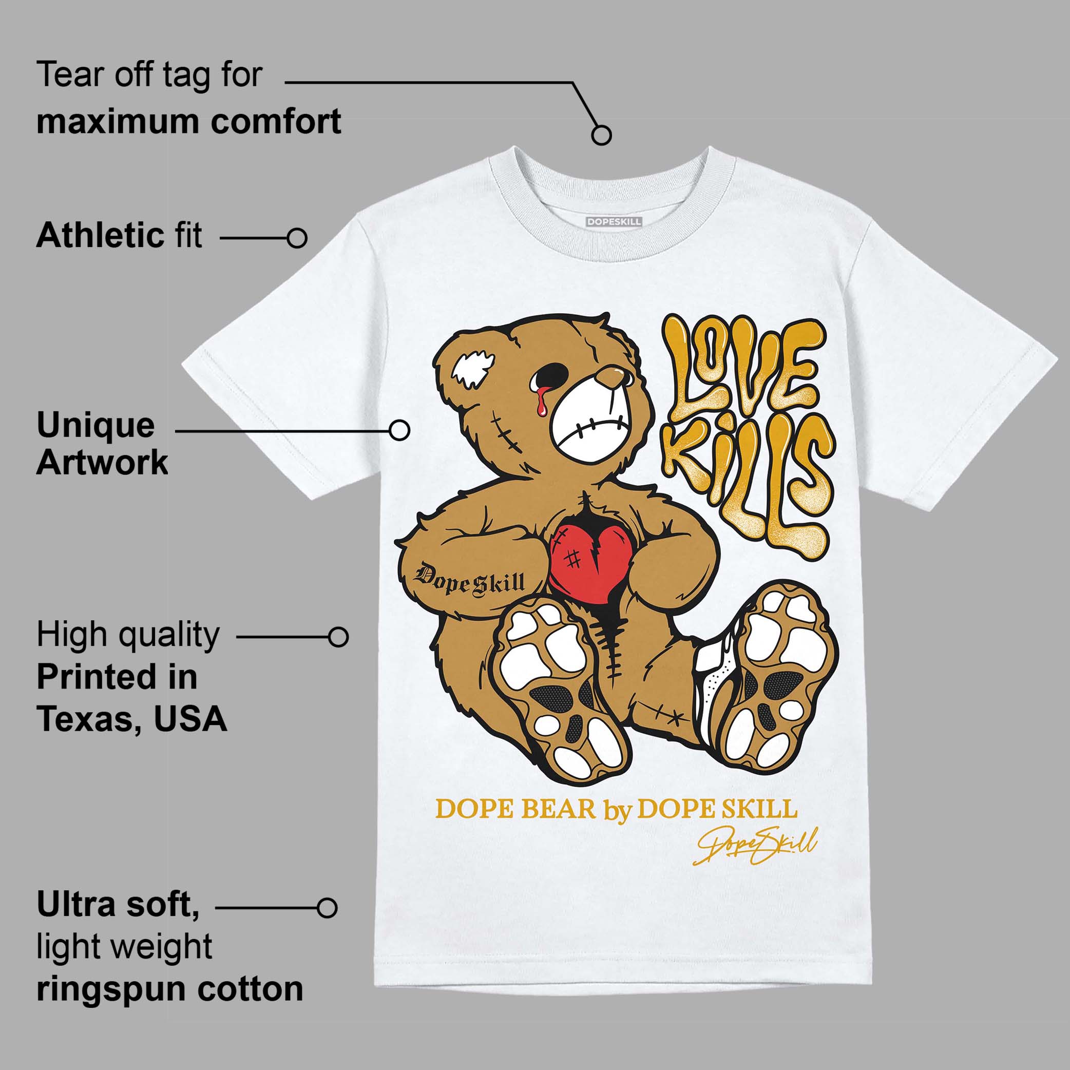 Wheat 13s superstreetwear T-Shirt Love Kills Graphic