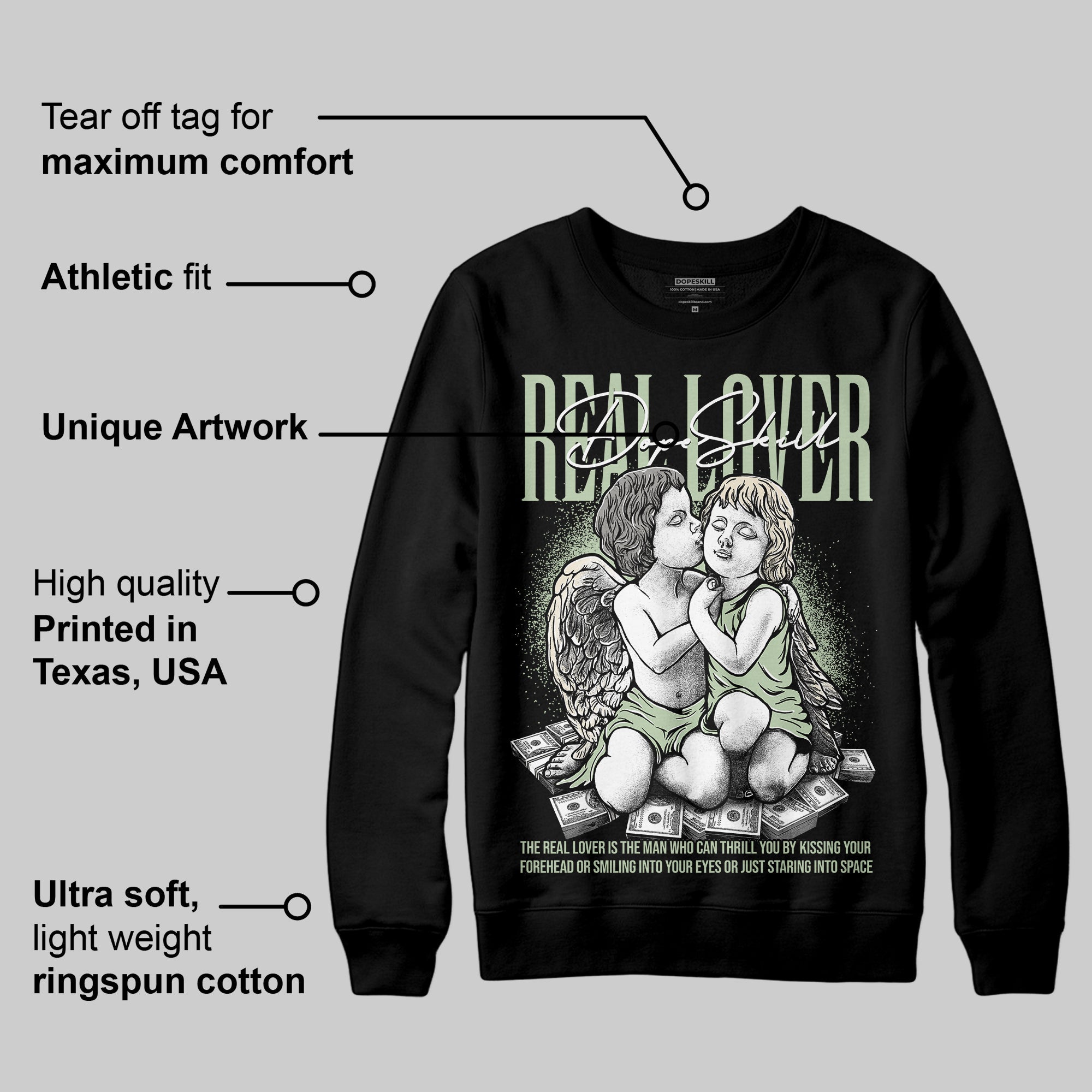 Seafoam 4s 2025 superstreetwear Sweatshirt Real Lover Graphic