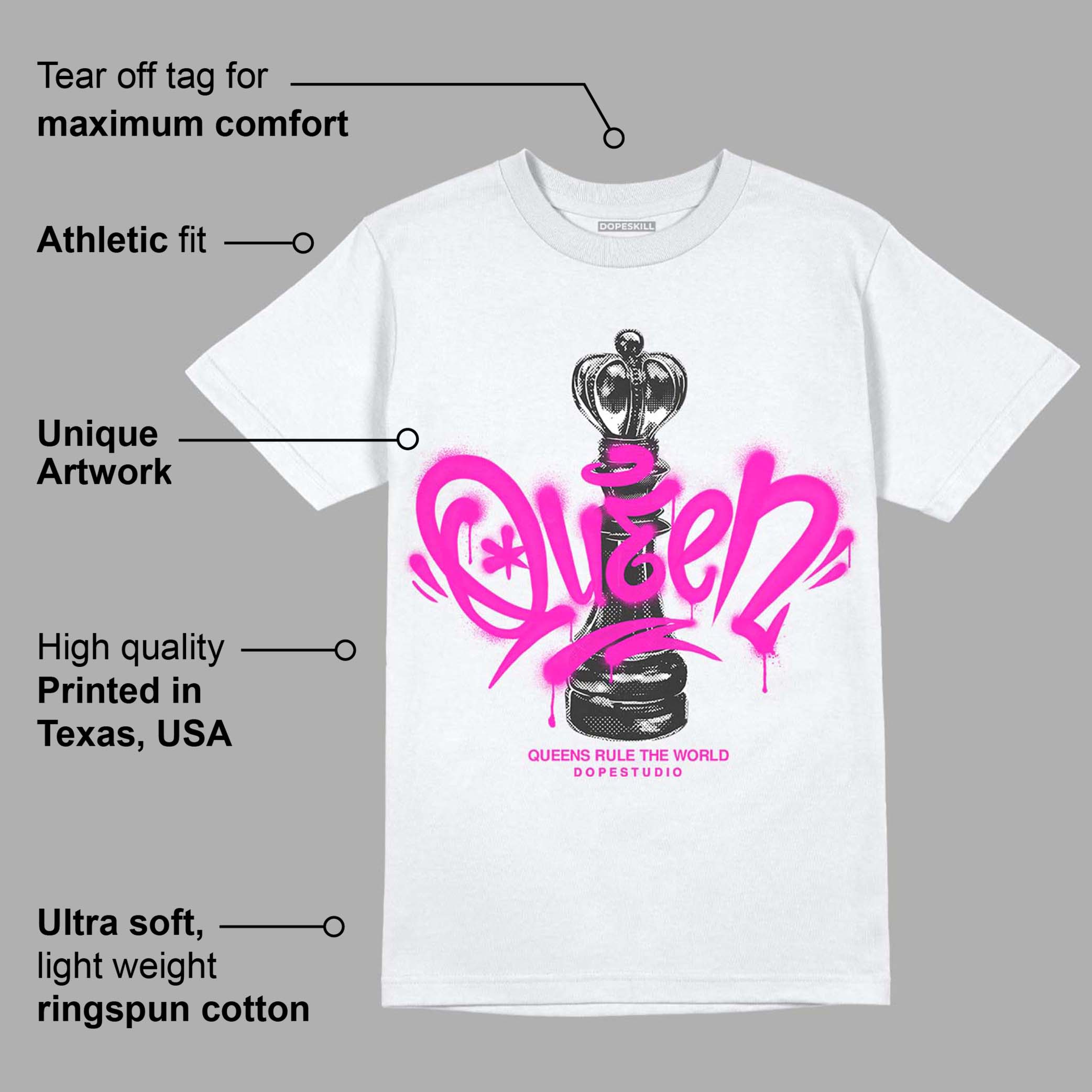 Dunk Low Active Fuchsia superstreetwear T-Shirt Queen Chess Graphic