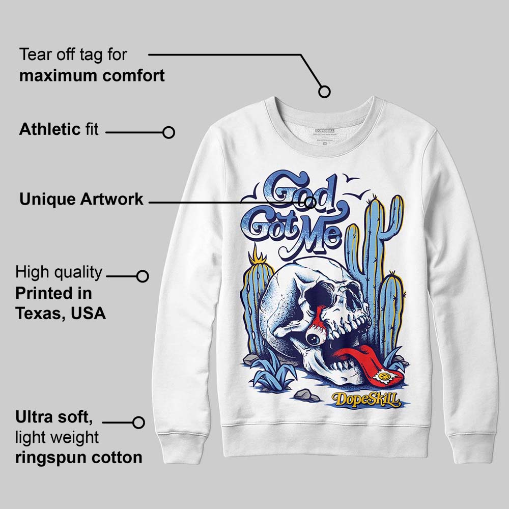 University Blue Collection superstreetwear Sweatshirt God Got Me Graphic
