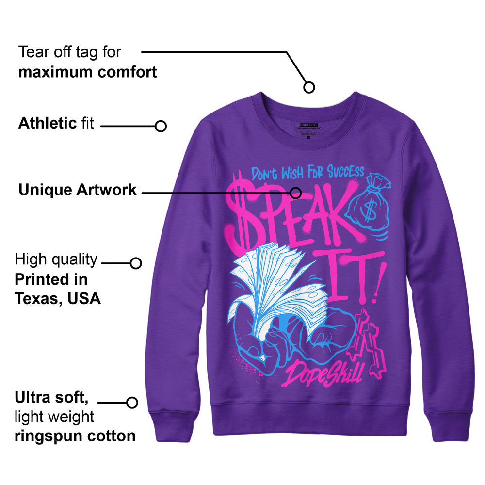 PURPLE Collection superstreetwear Purple Sweatshirt Speak It Graphic