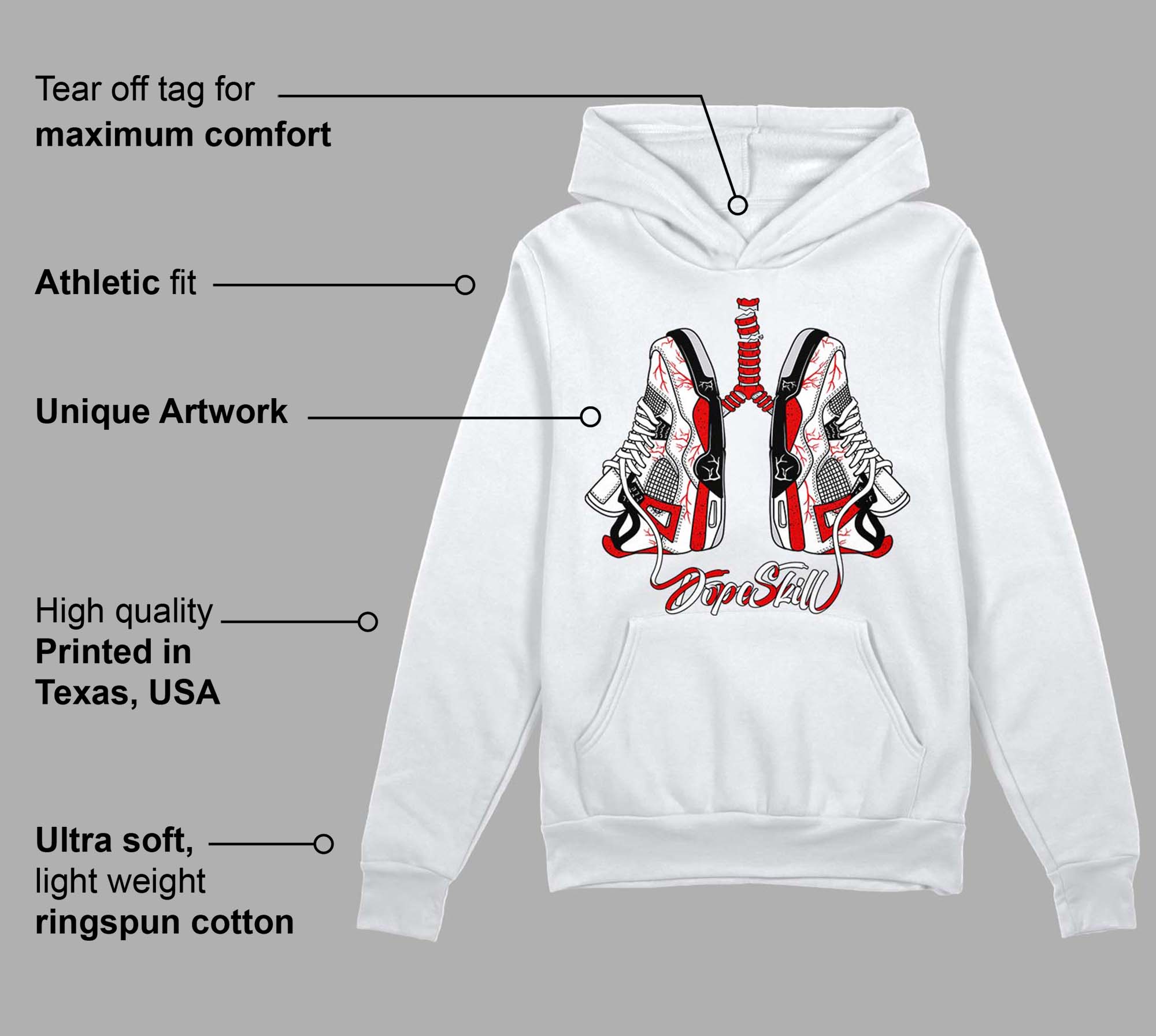 Red Cement 4S superstreetwear Hoodie Sweatshirt Breathe Graphic