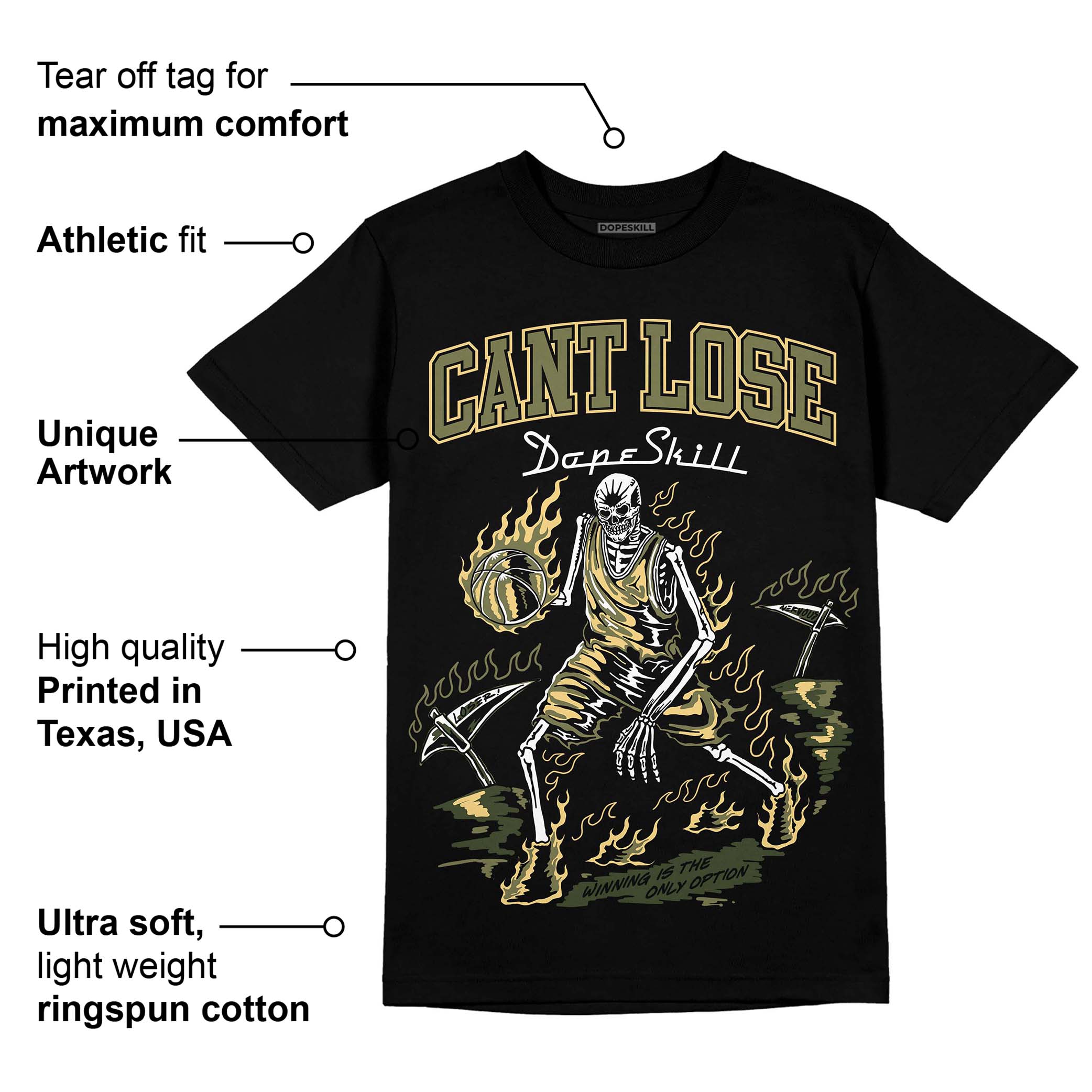 Craft Olive 4s superstreetwear T-Shirt Cant Lose Graphic